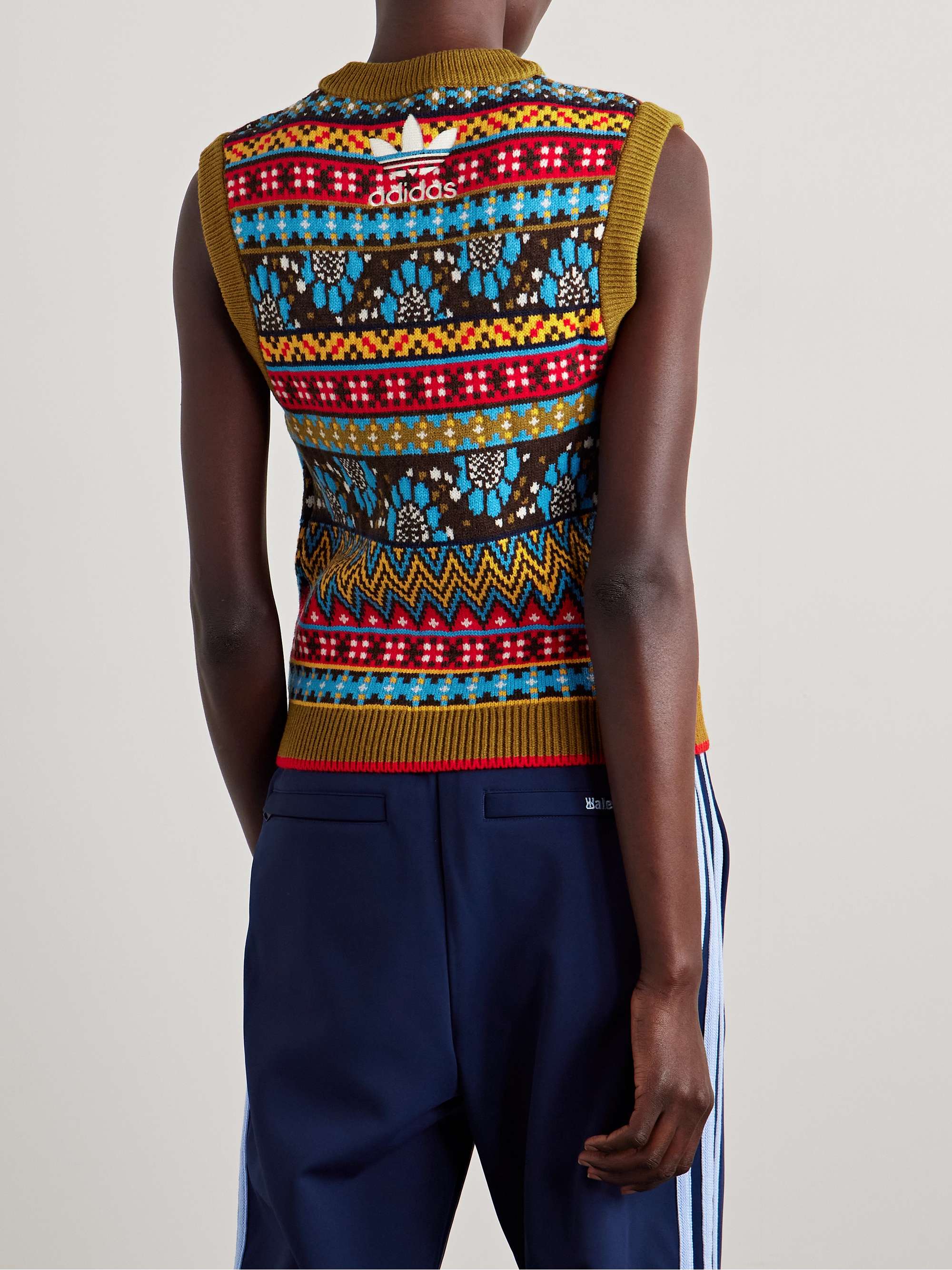 + Wales Bonner embroidered jacquard-knit vest view