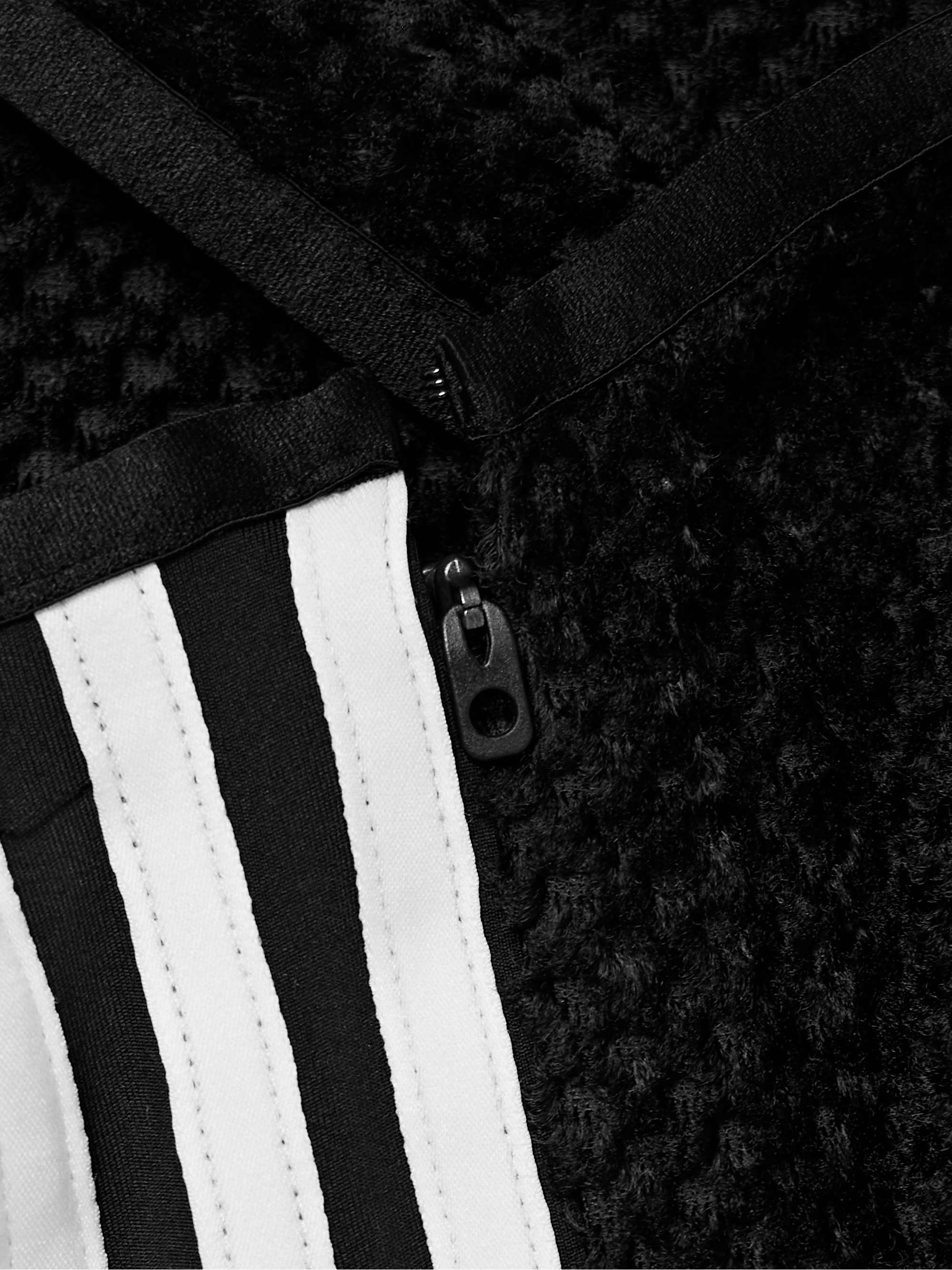 + Y-3 asymmetric striped stretch jersey-trimmed brushed recycled-mesh tank view