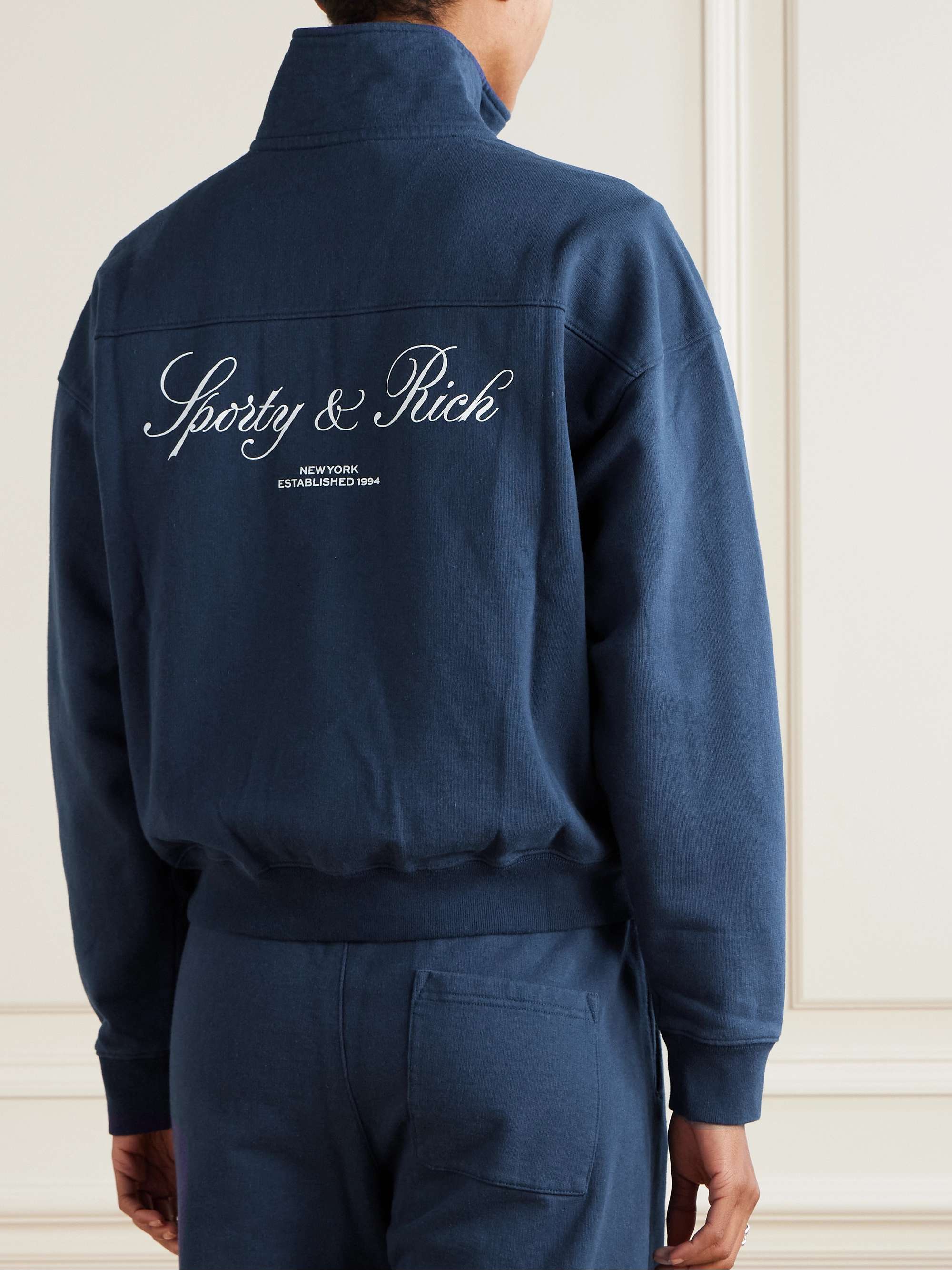 Printed cotton-jersey turtleneck sweatshirt view