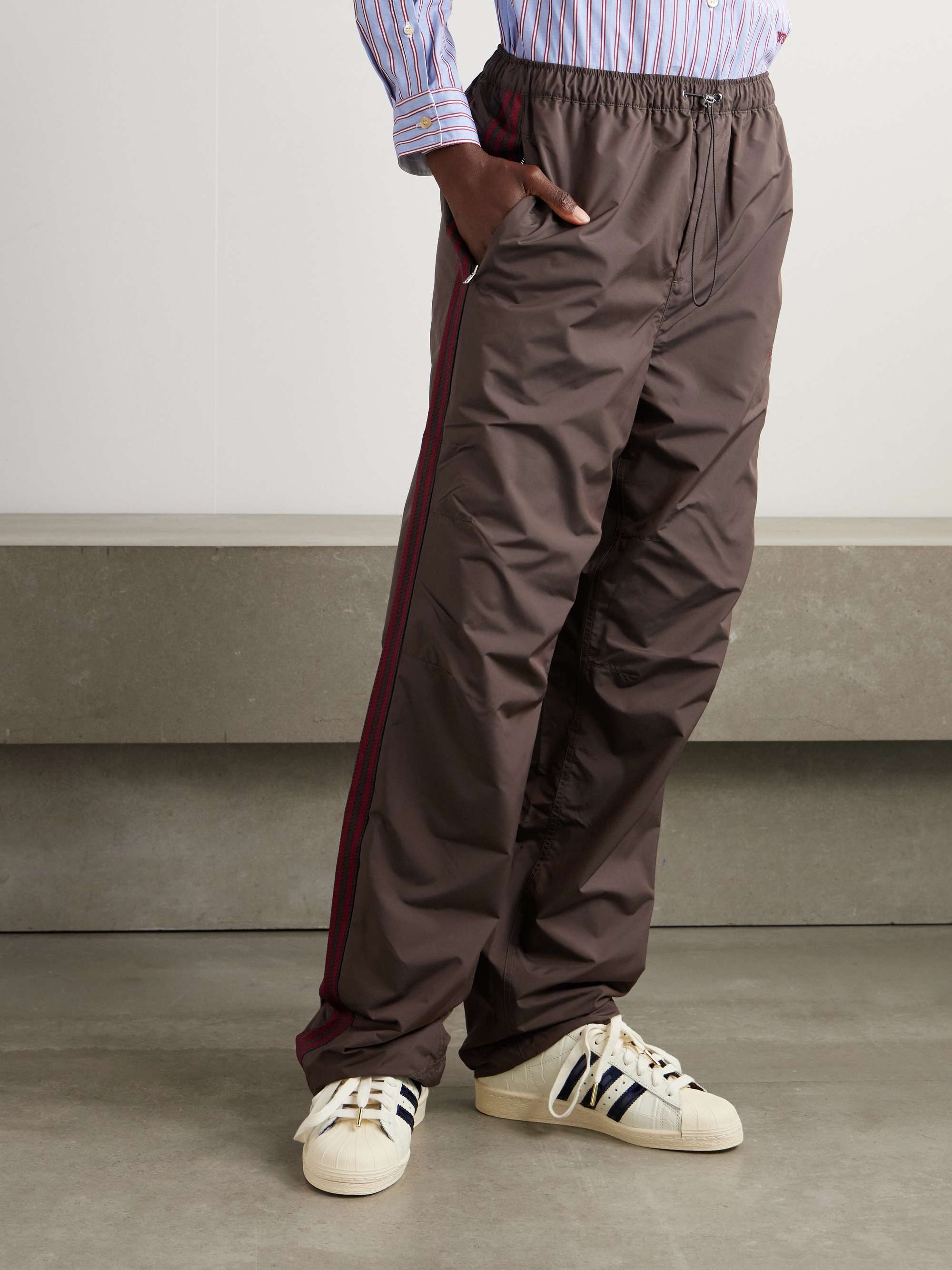 + Wales Bonner striped shell straight-leg track pants view