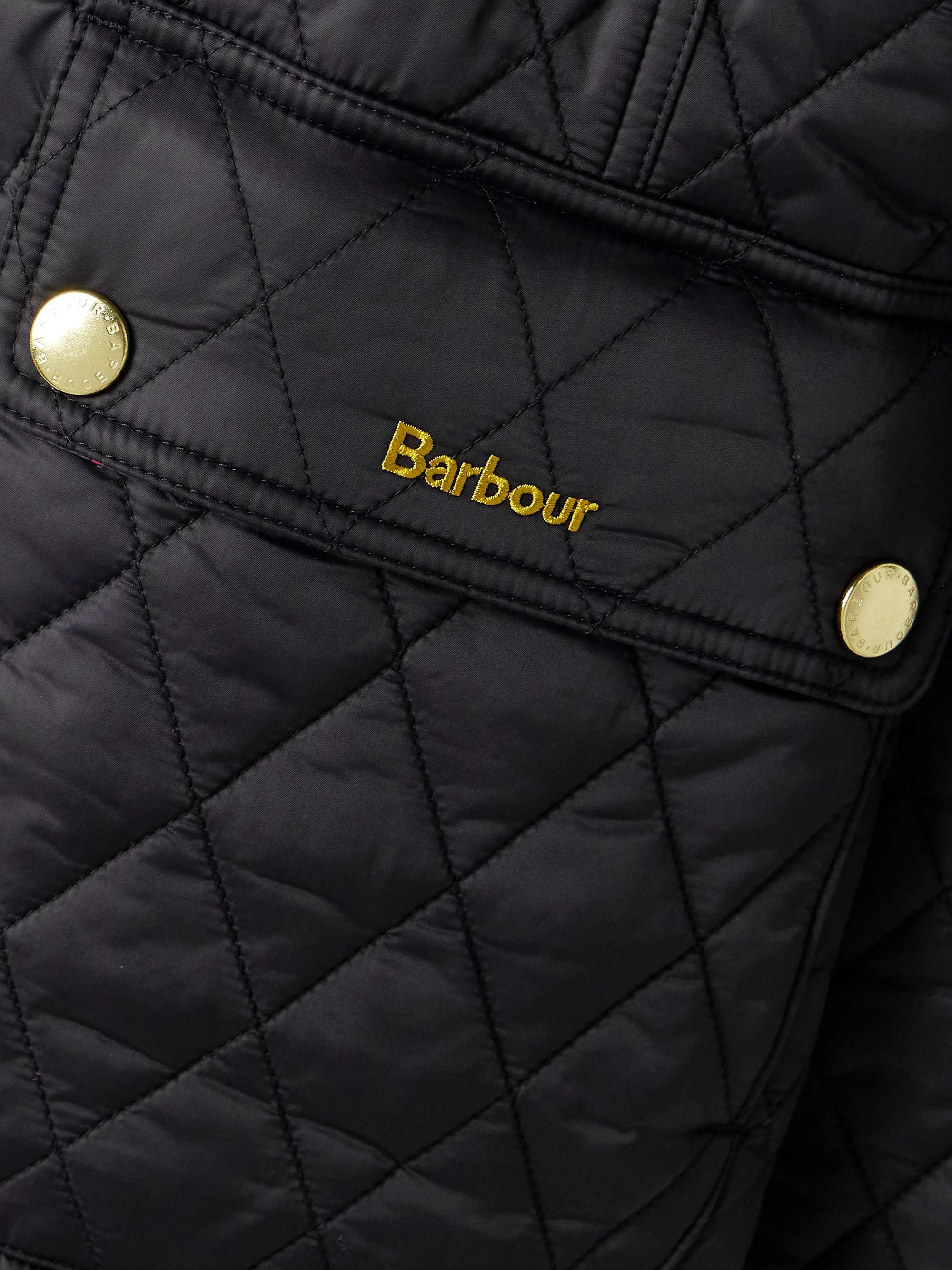 Embroidered padded quilted shell jacket view