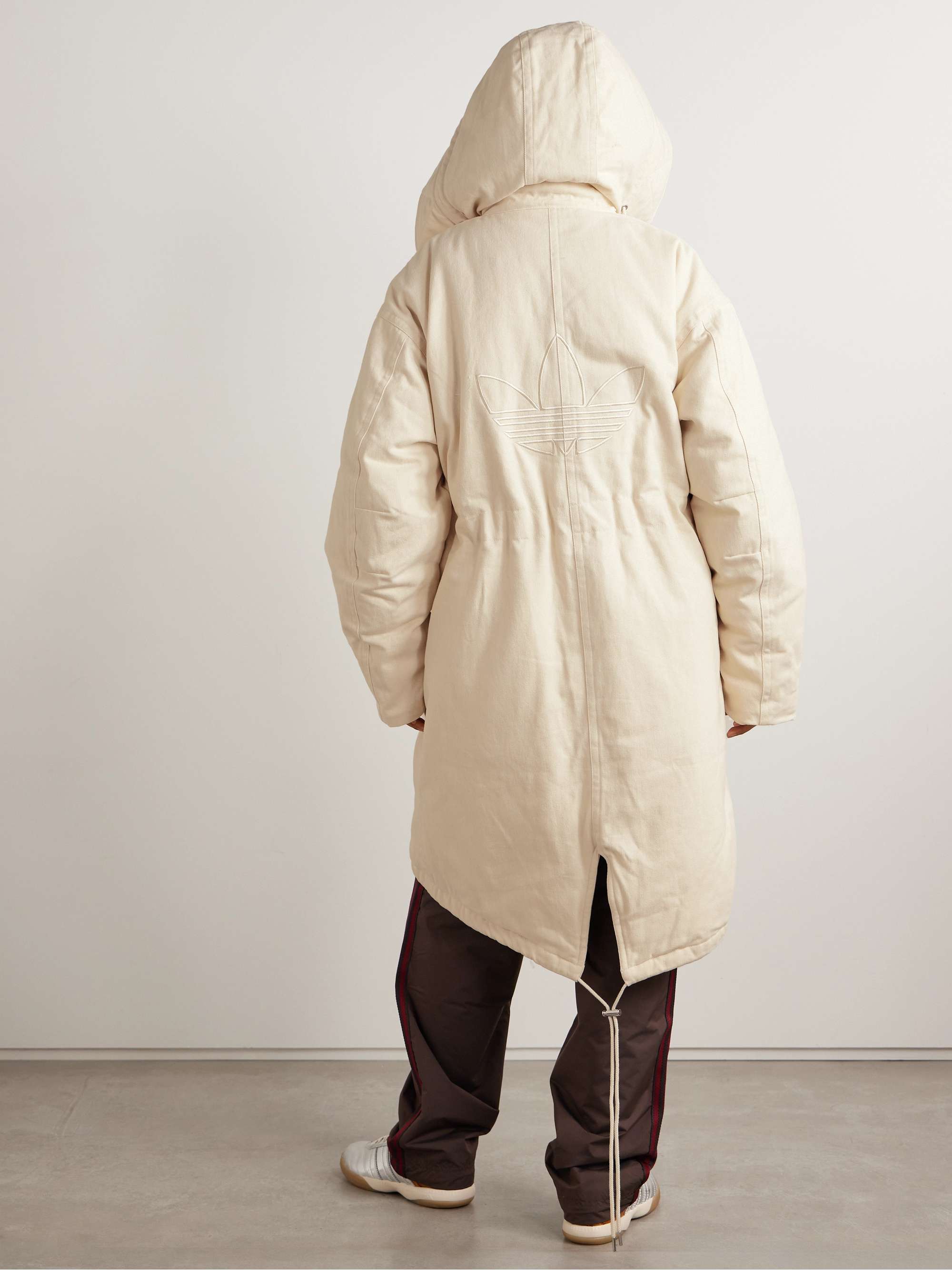 + Wales Bonner Coach hooded embroidered brushed recycled-twill coat view
