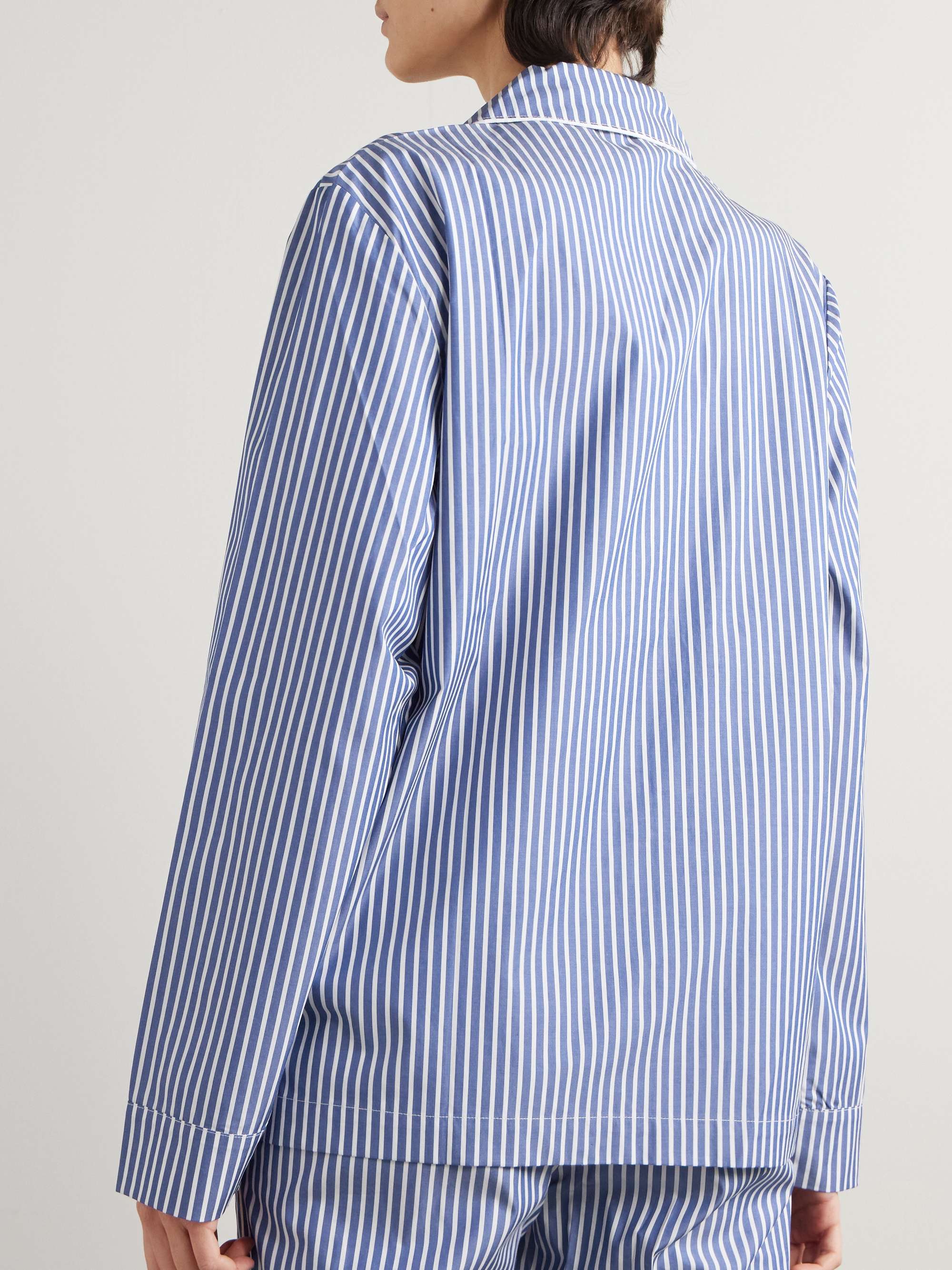 + The Carlyle embroidered striped cotton-poplin shirt view