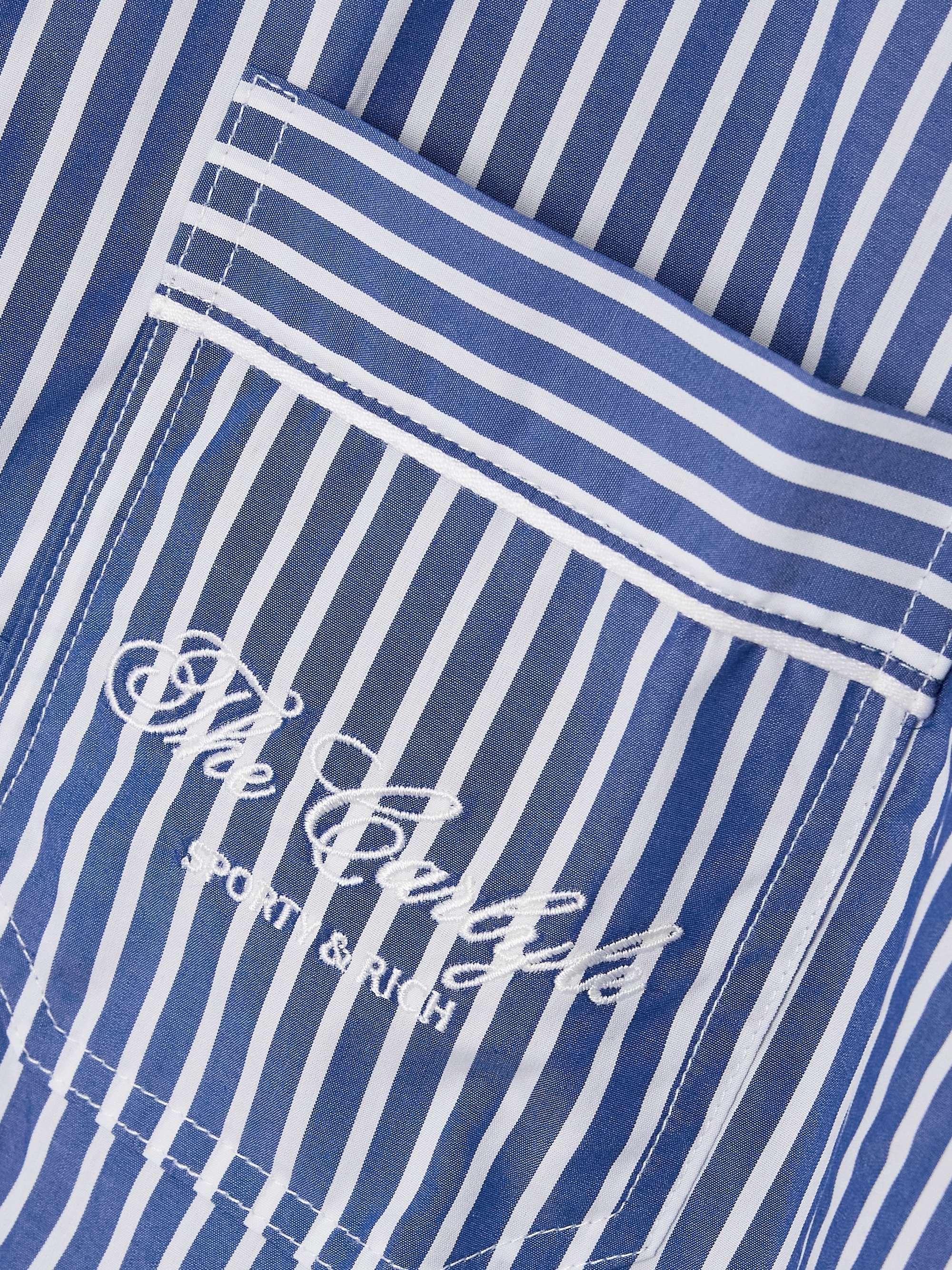 + The Carlyle embroidered striped cotton-poplin shirt view
