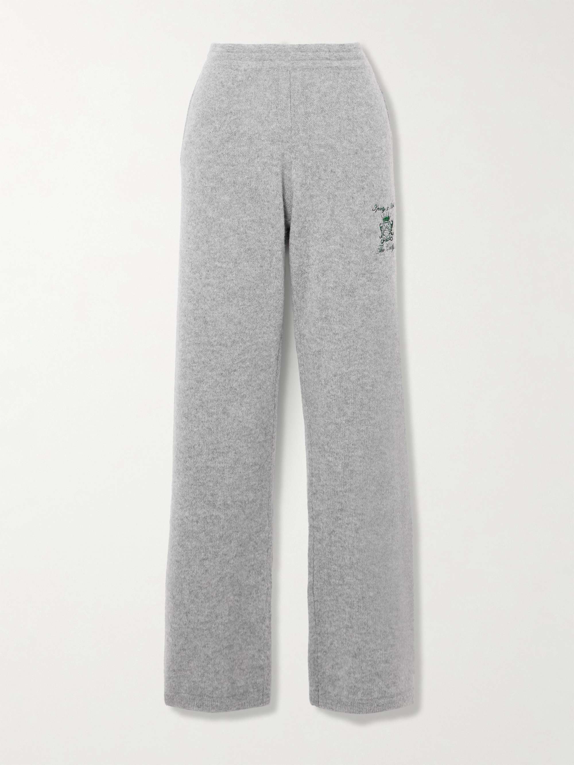 + The Carlyle embroidered cashmere and wool-blend straight-leg track pants view