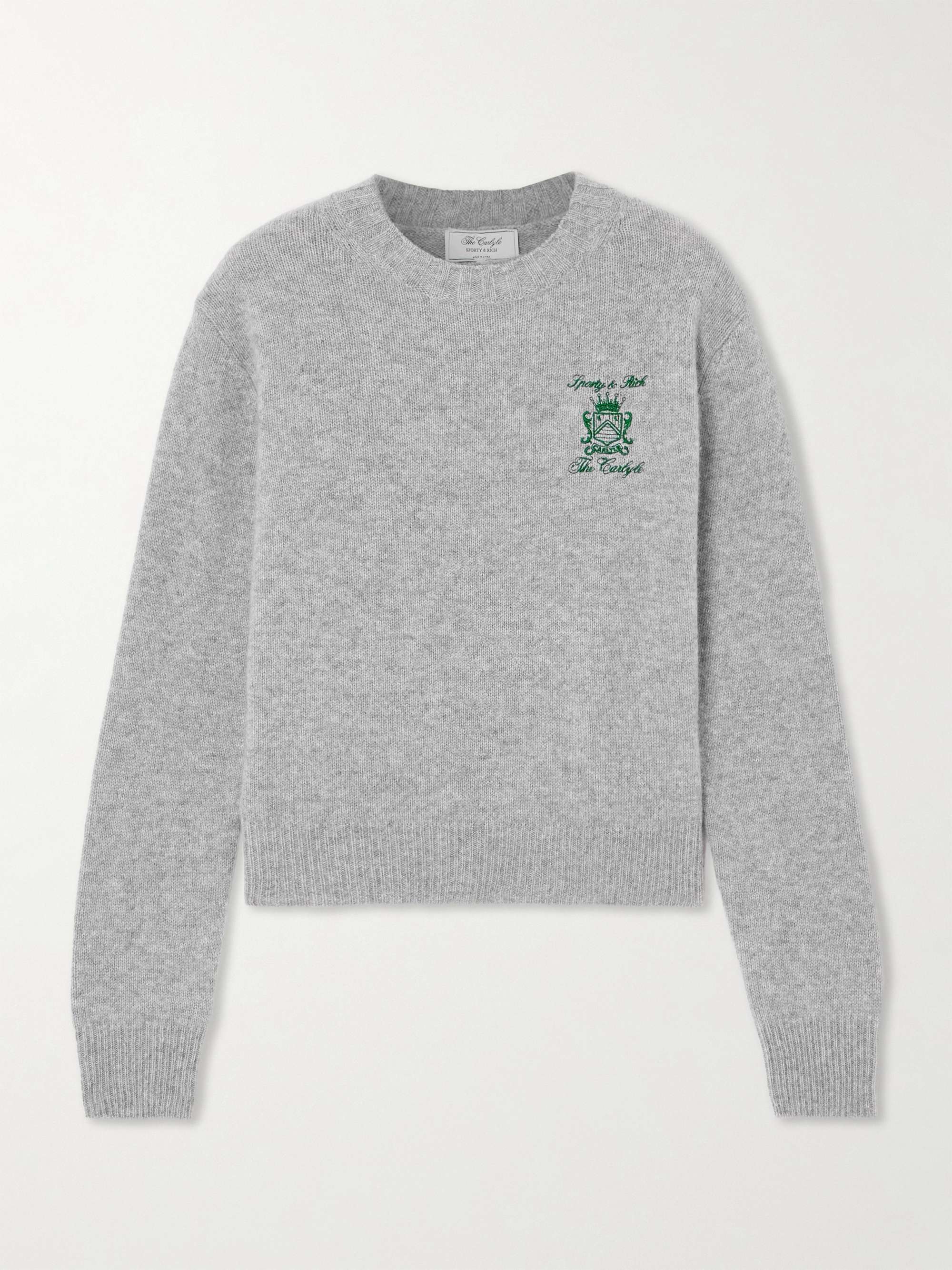 + The Carlyle embroidered cashmere and wool-blend sweater view