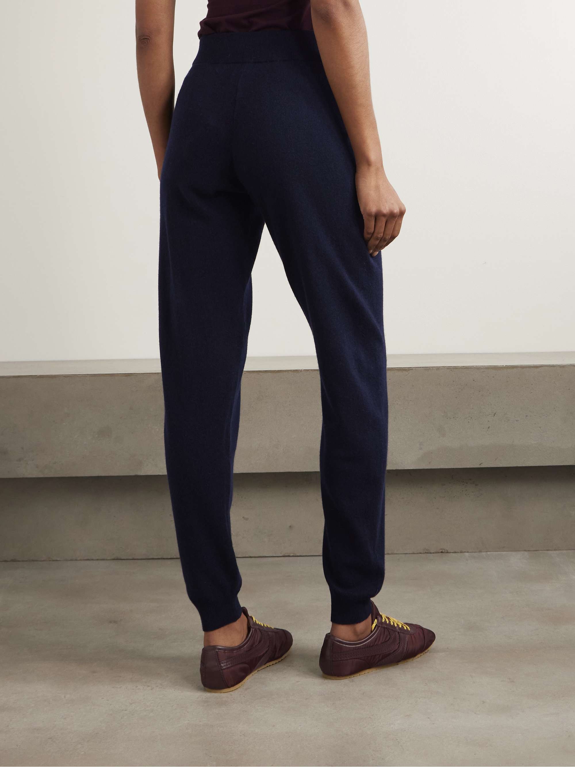 Wool and cashmere-blend tapered track pants view