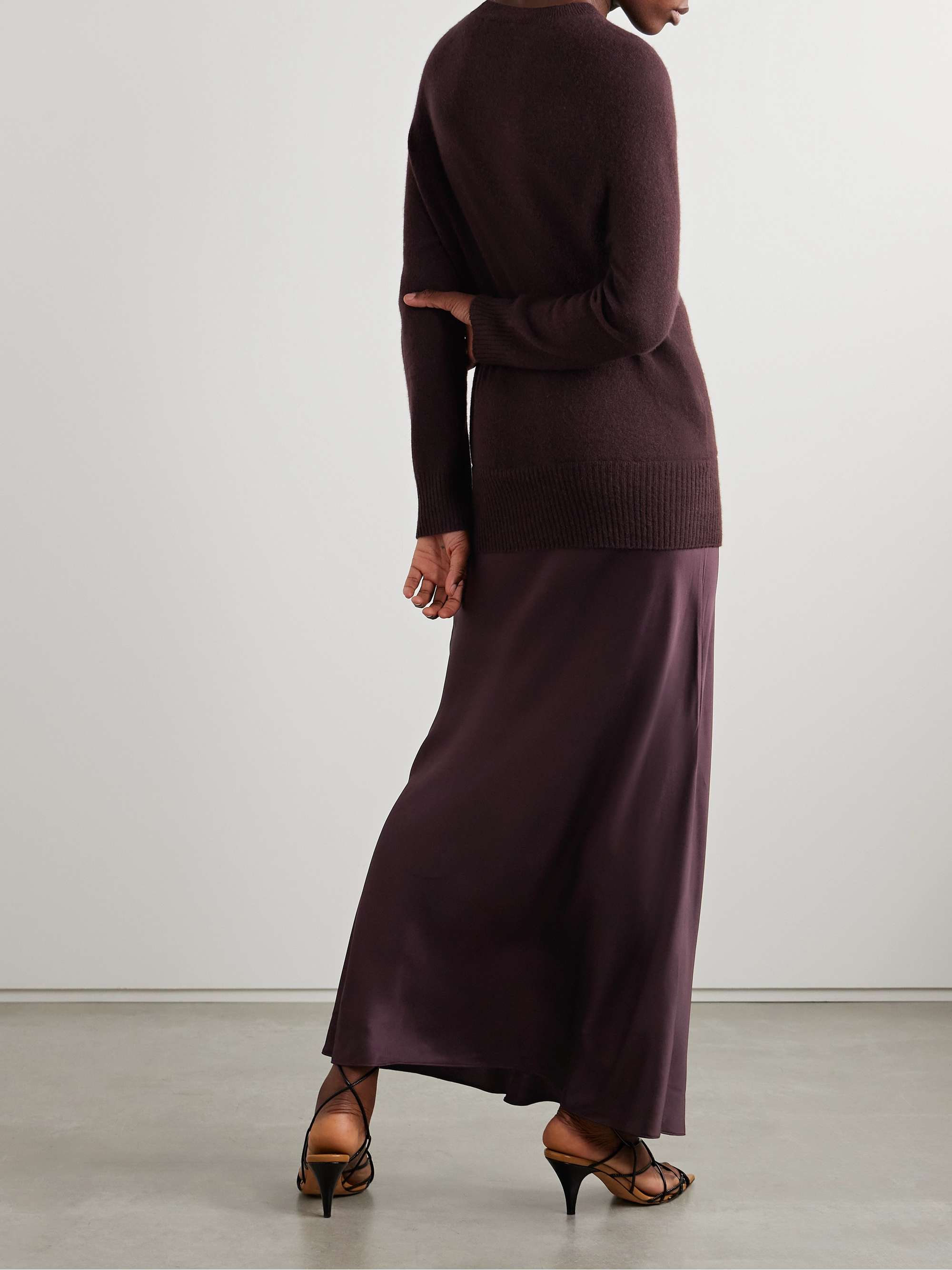 Monument cashmere and silk-satin maxi dress view