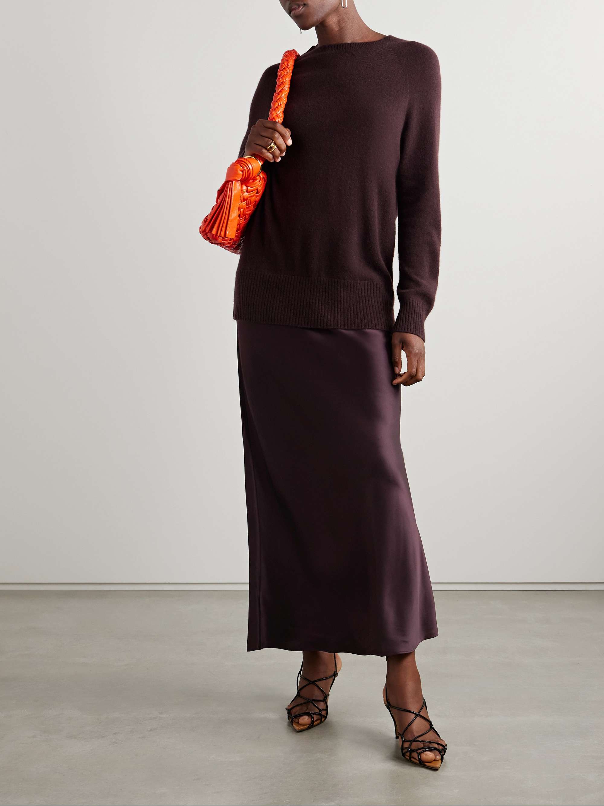 Monument cashmere and silk-satin maxi dress view
