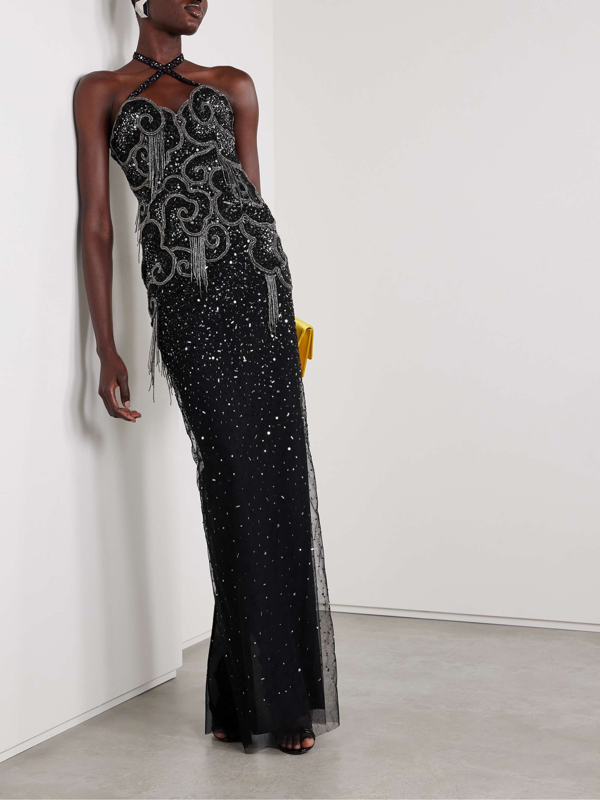 Embellished tulle halterneck gown view