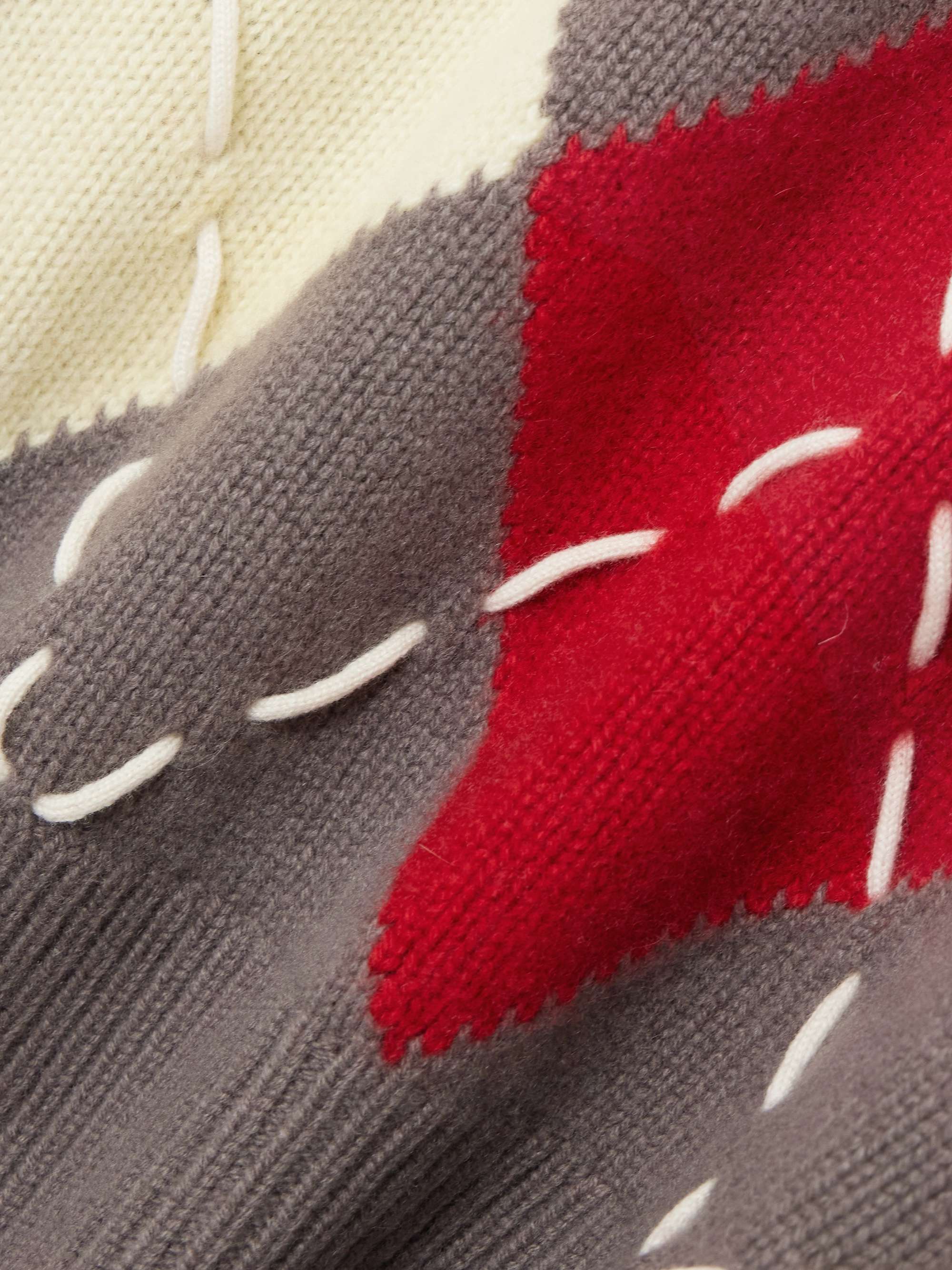 Sloane embroidered argyle cashmere sweater view