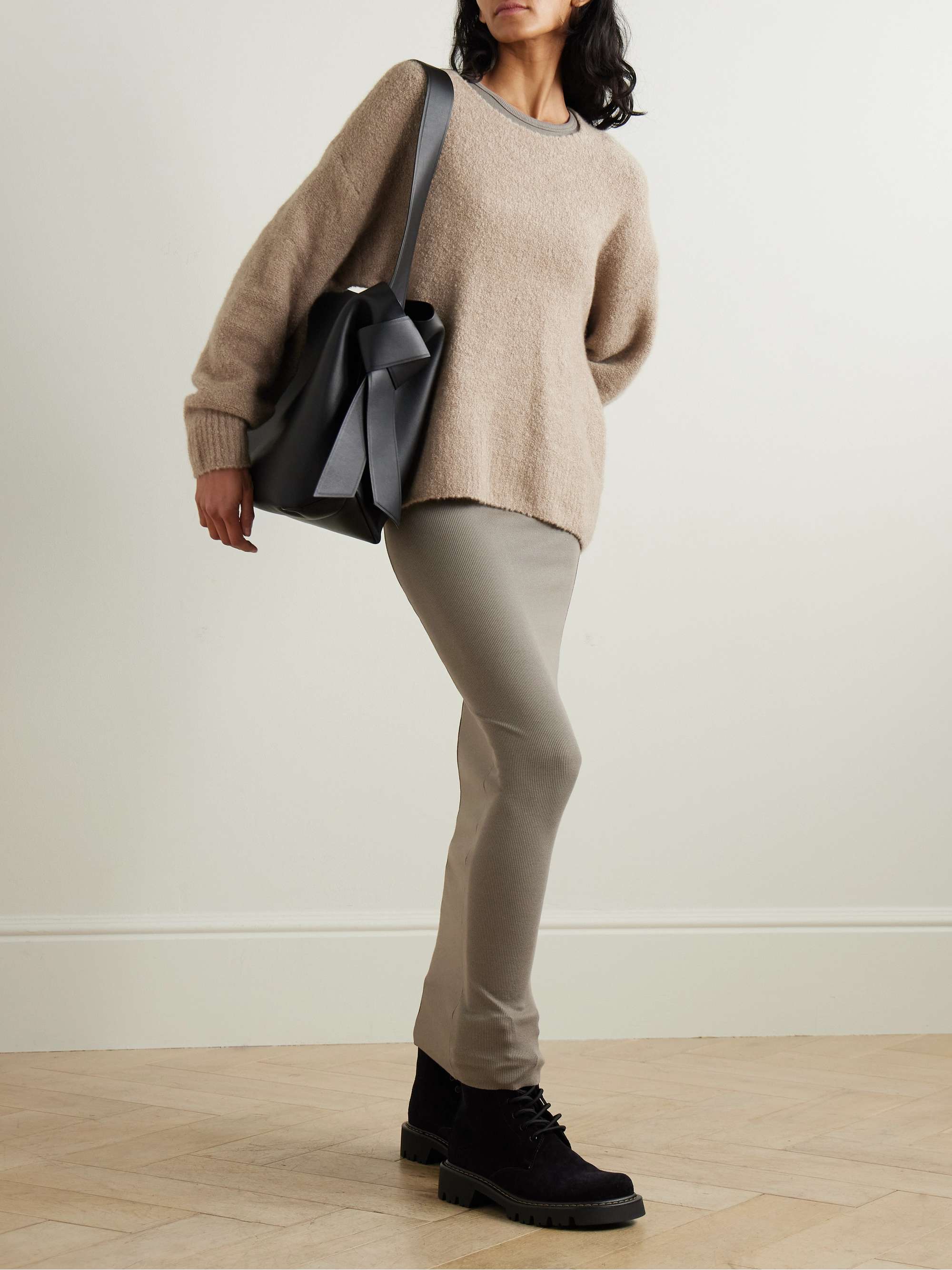 Iman cashmere-blend bouclé-knit sweater view
