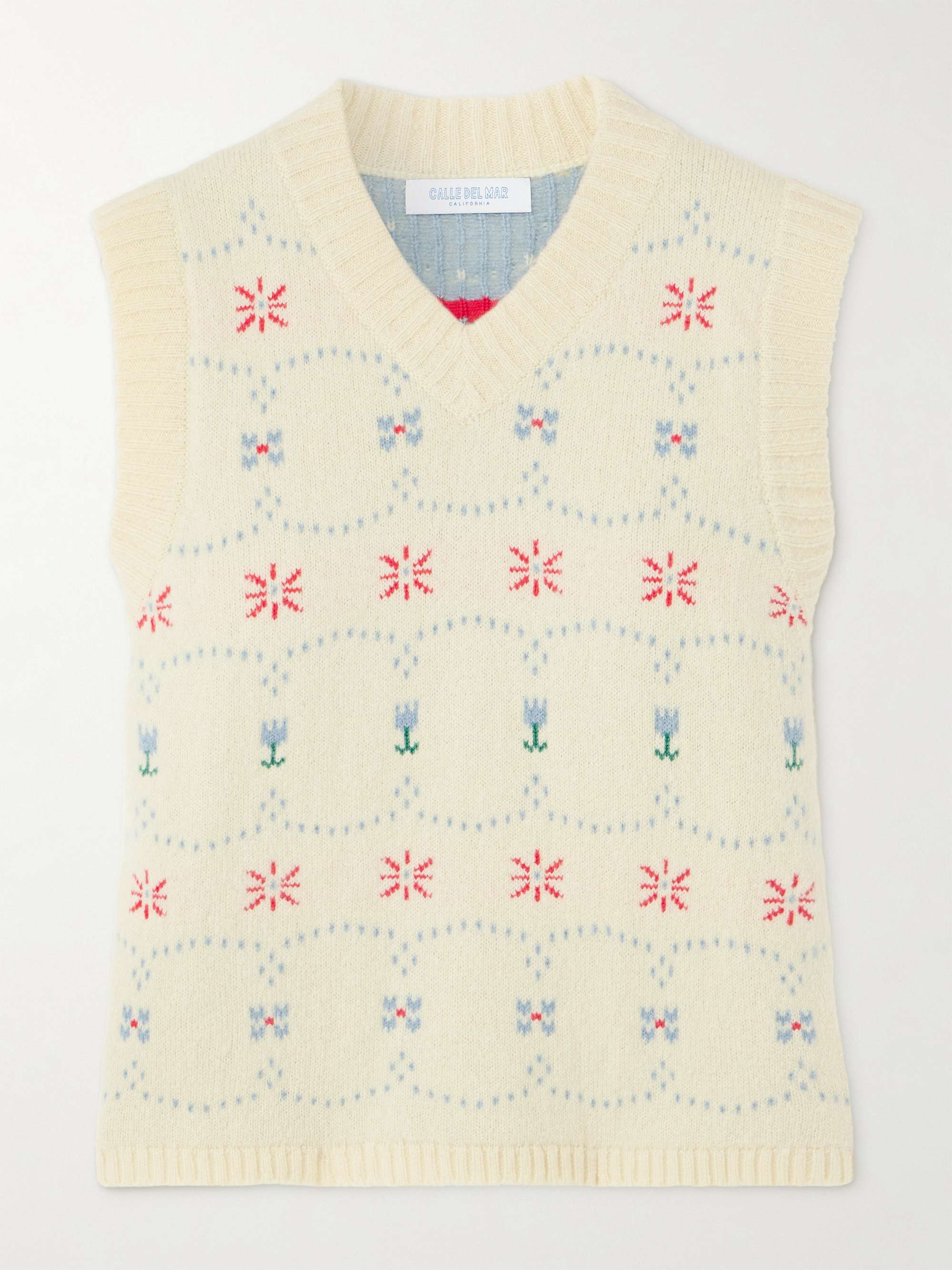Cashmere and silk-blend jacquard vest view