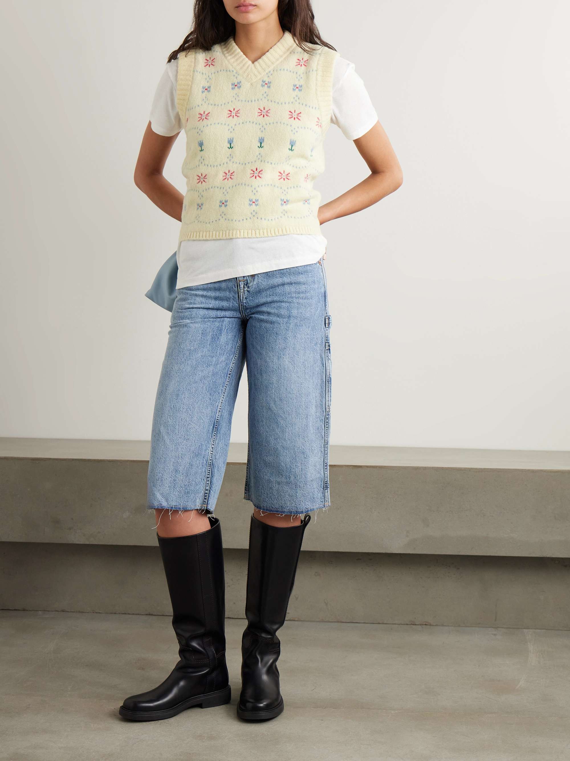 Cashmere and silk-blend jacquard vest view