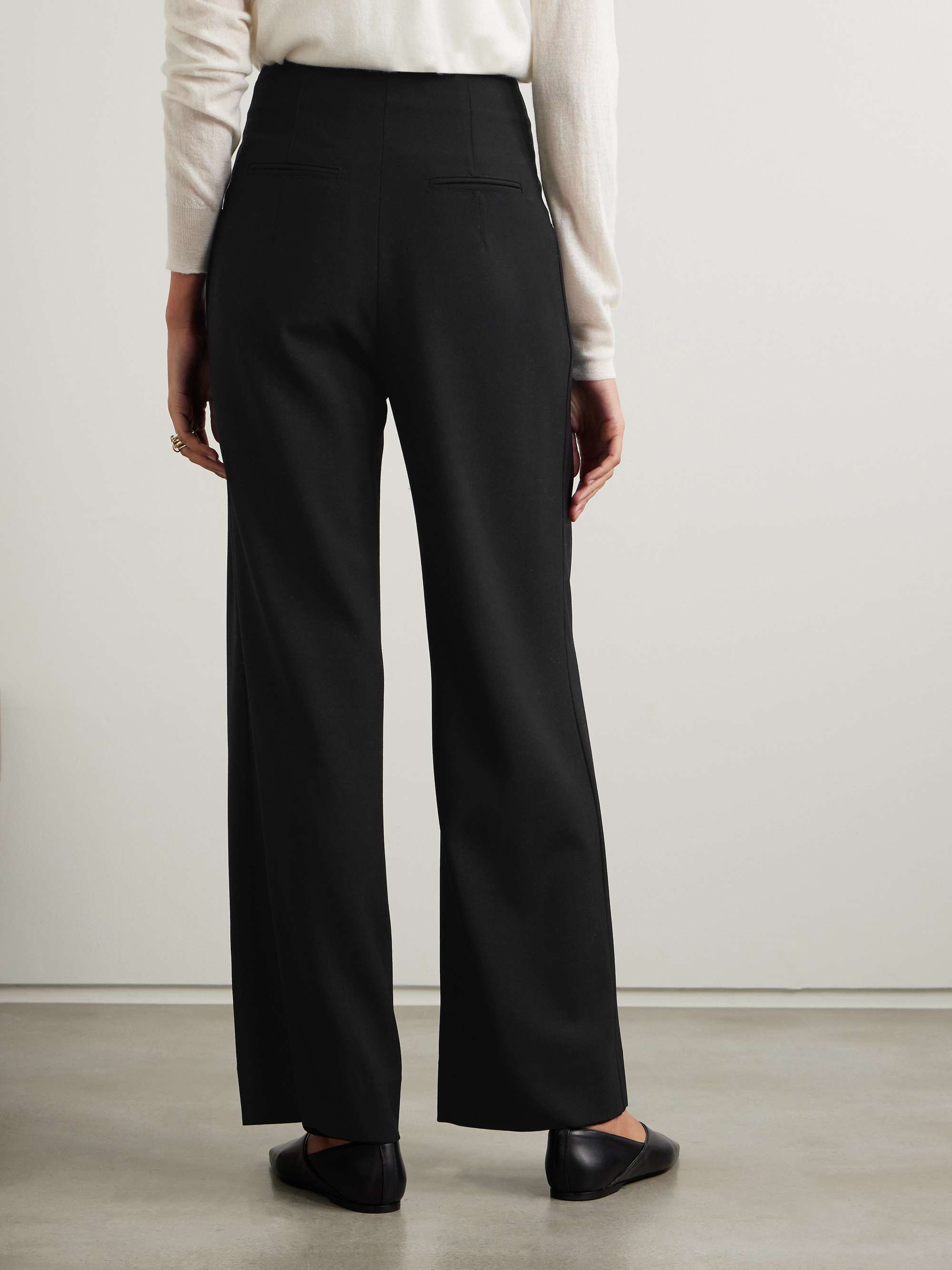 Annie pleated wool wide-leg pants view