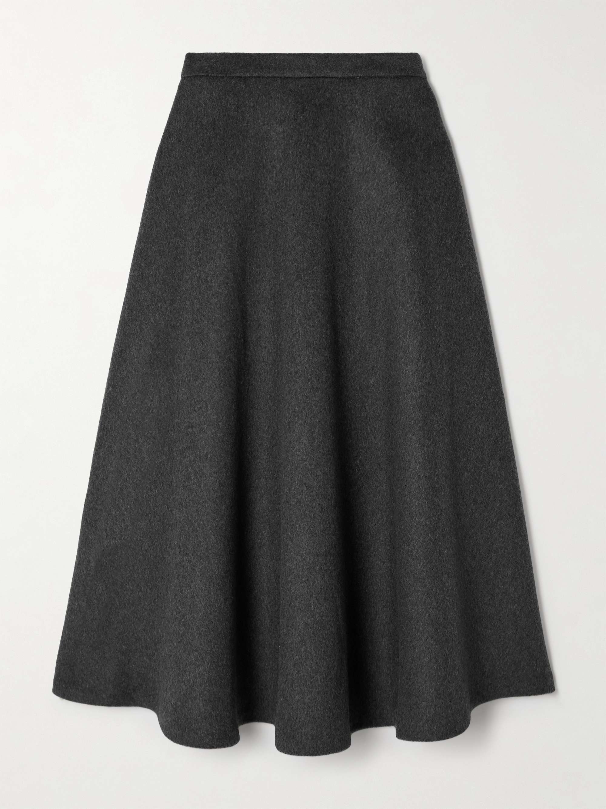 Recycled wool-blend felt midi skirt view