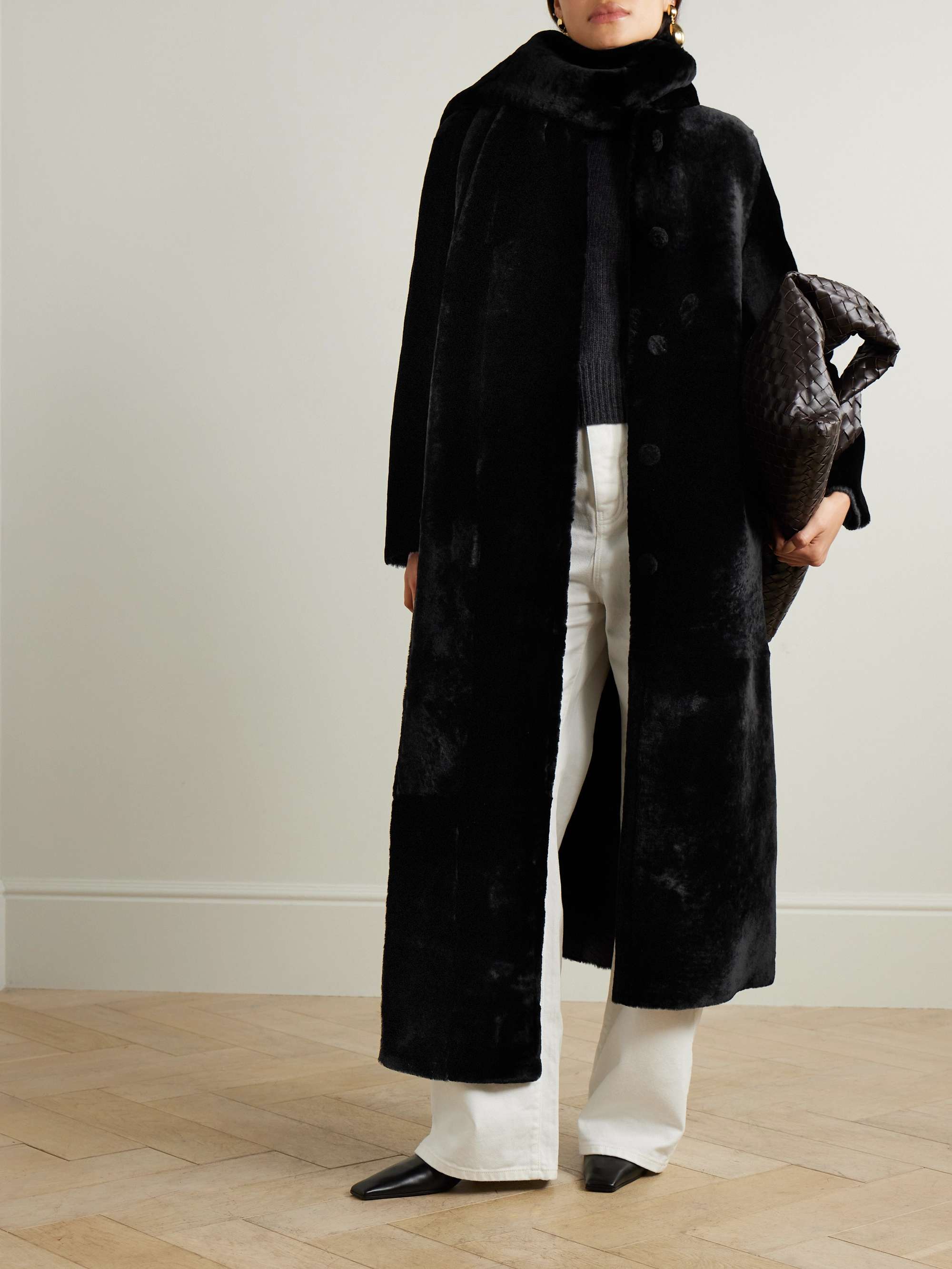 Daphne scarf-detailed shearling coat view