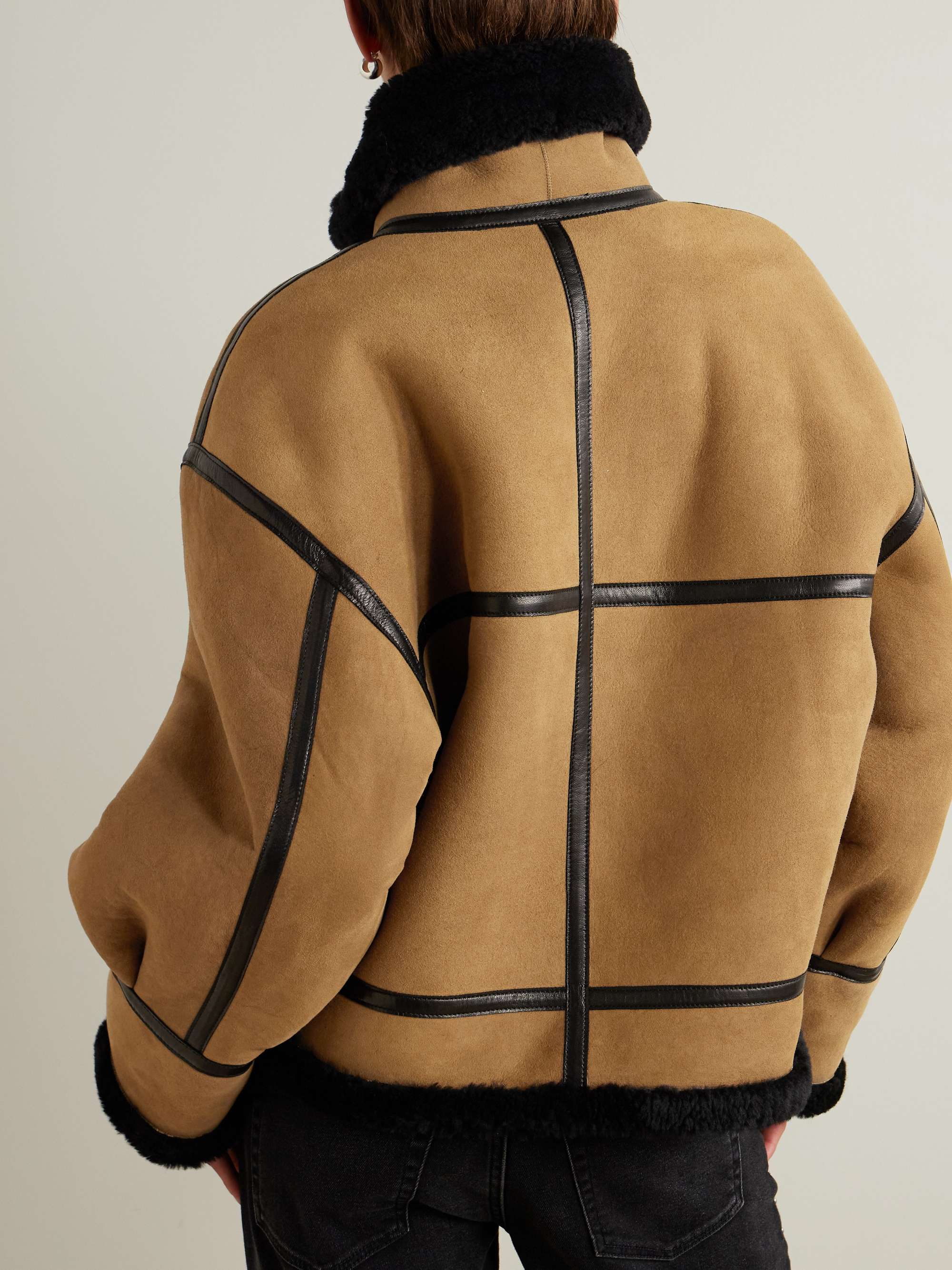 Portia leather-trimmed shearling jacket view