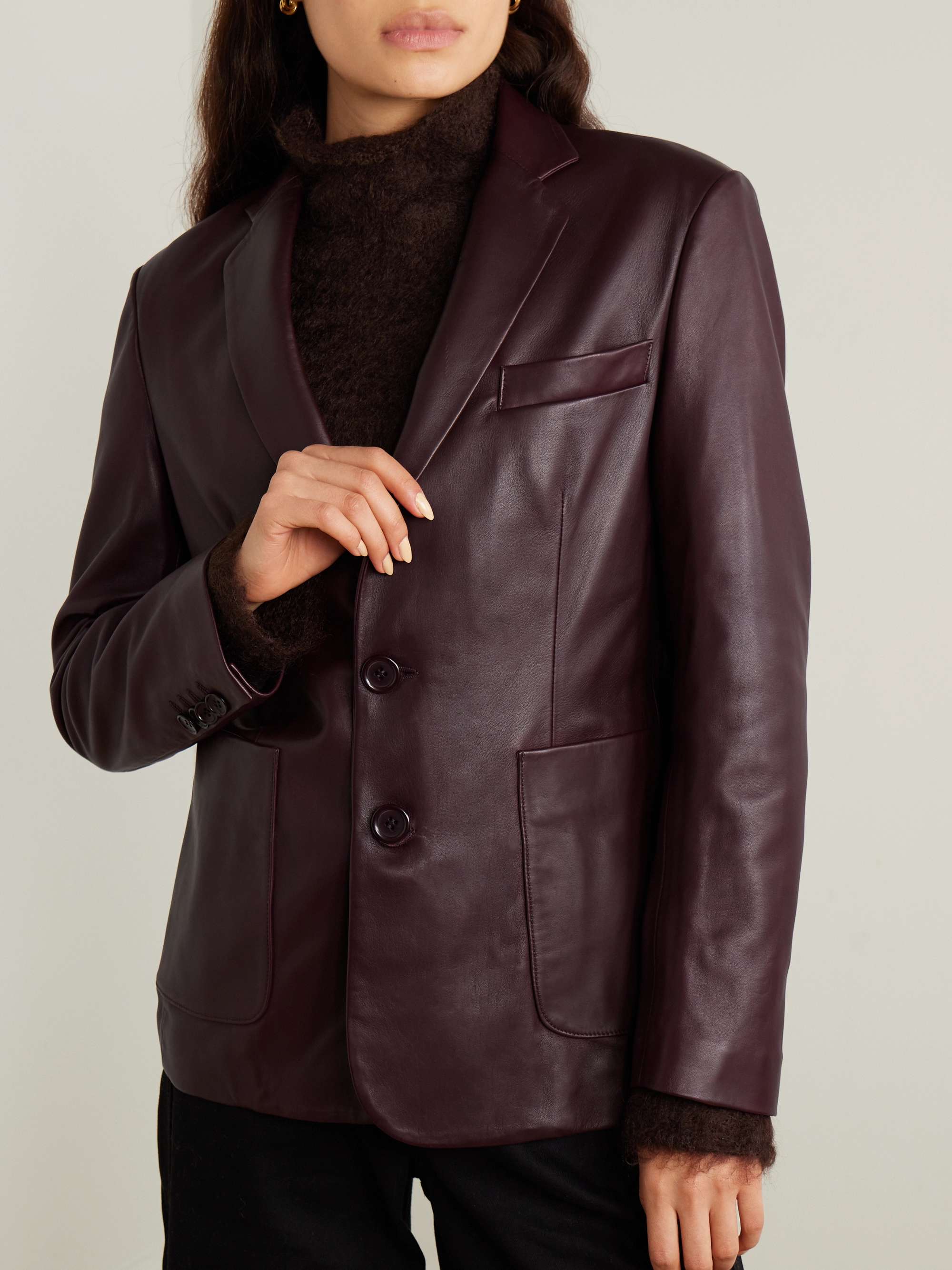 Valeria leather jacket view