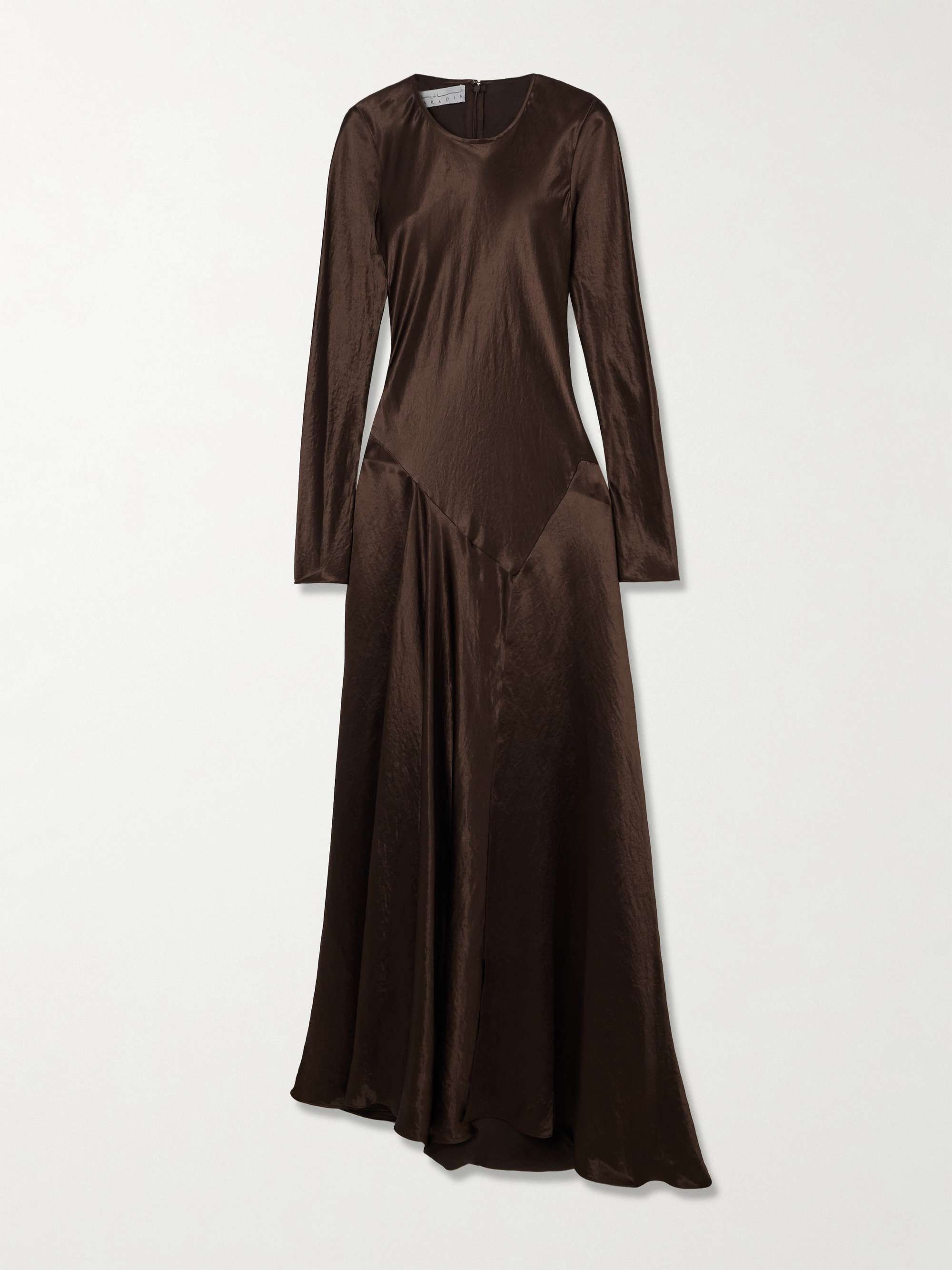 Yara paneled hammered-satin maxi dress view