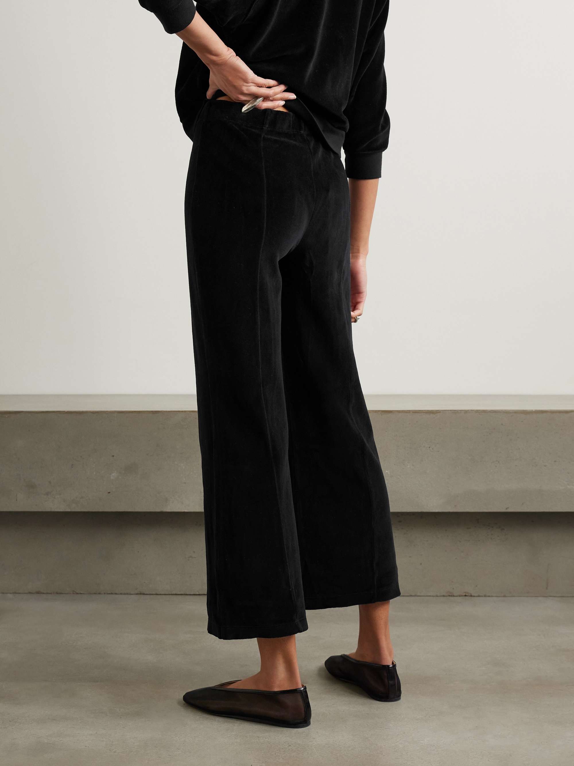 Fili cropped cotton-blend velour flared pants view