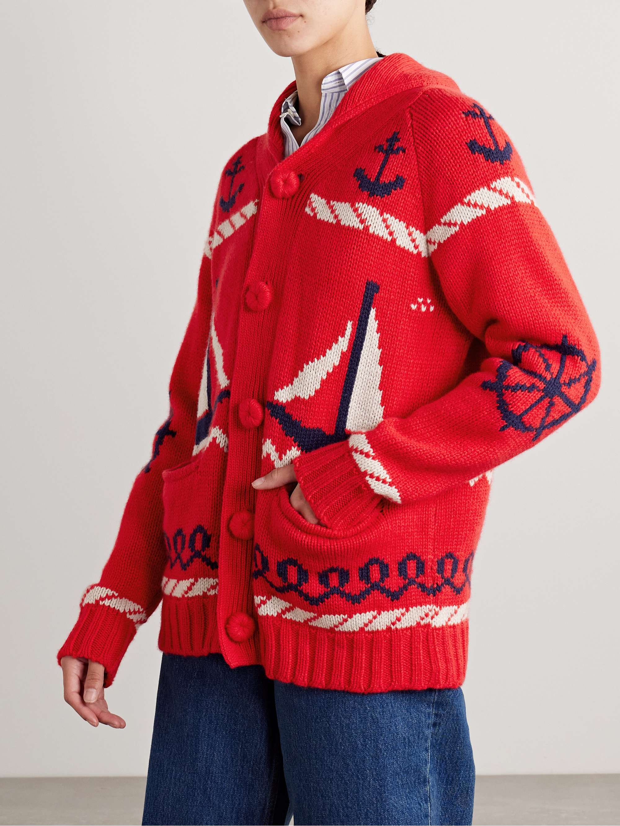 Kavari intarsia-knit cashmere cardigan view