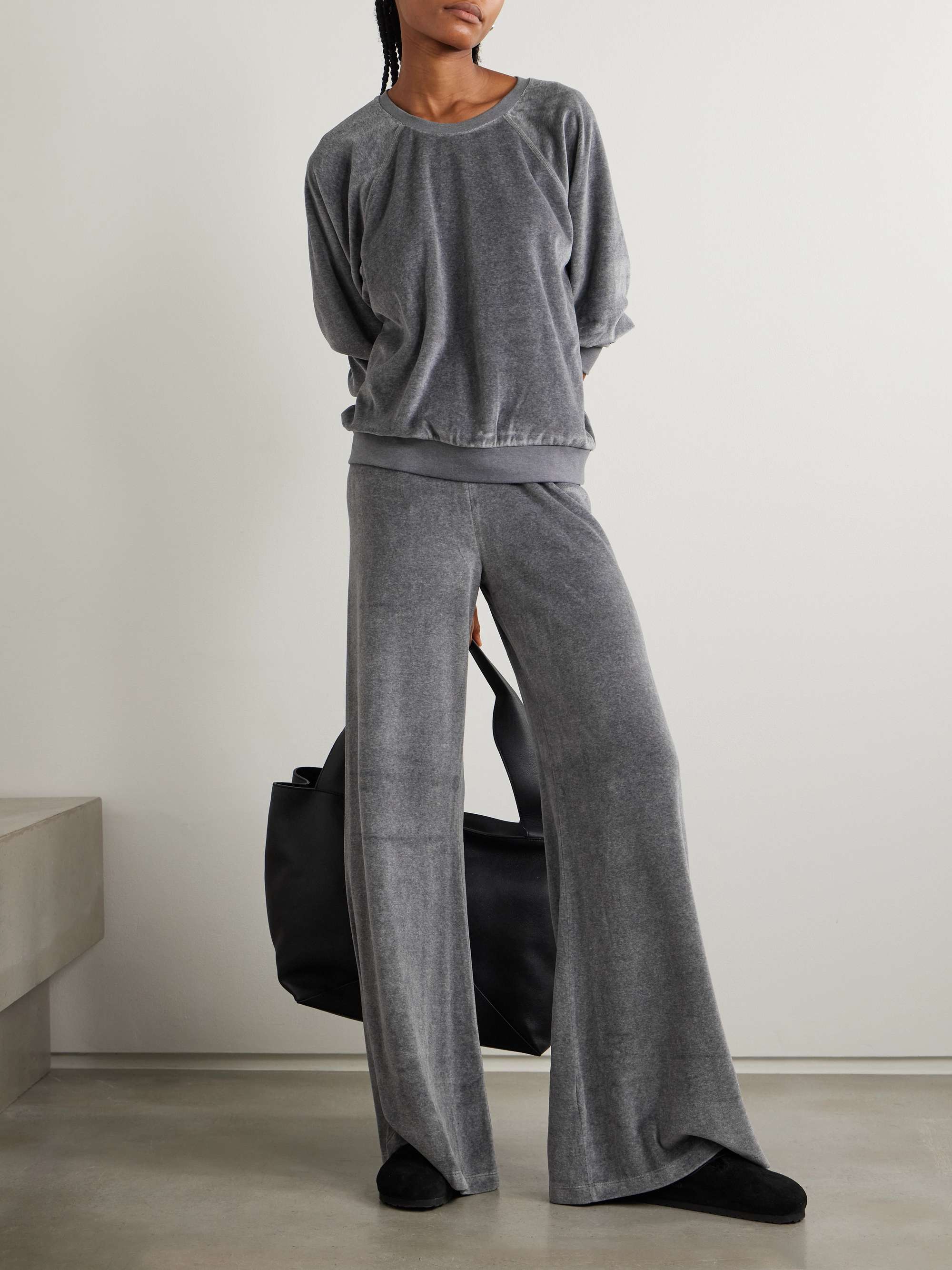 Cotton-blend velour sweater view