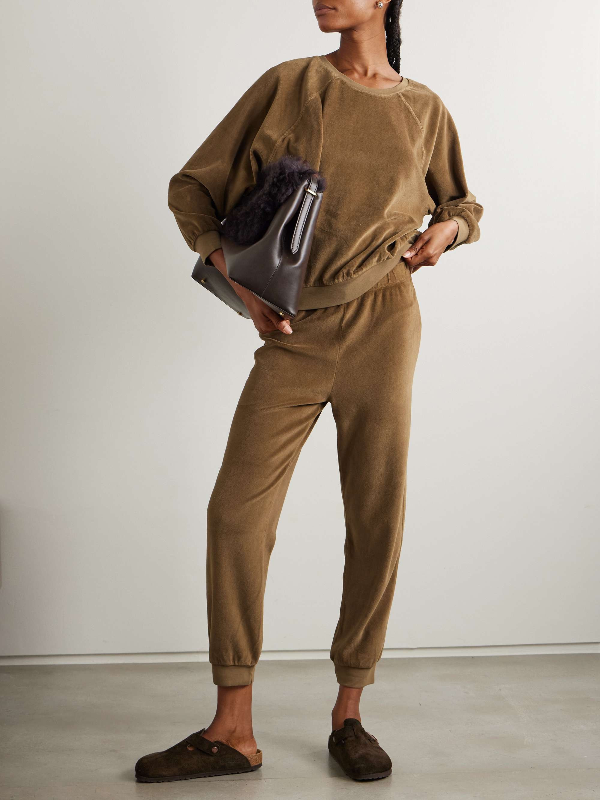 Tinos cotton-blend velour track pants view