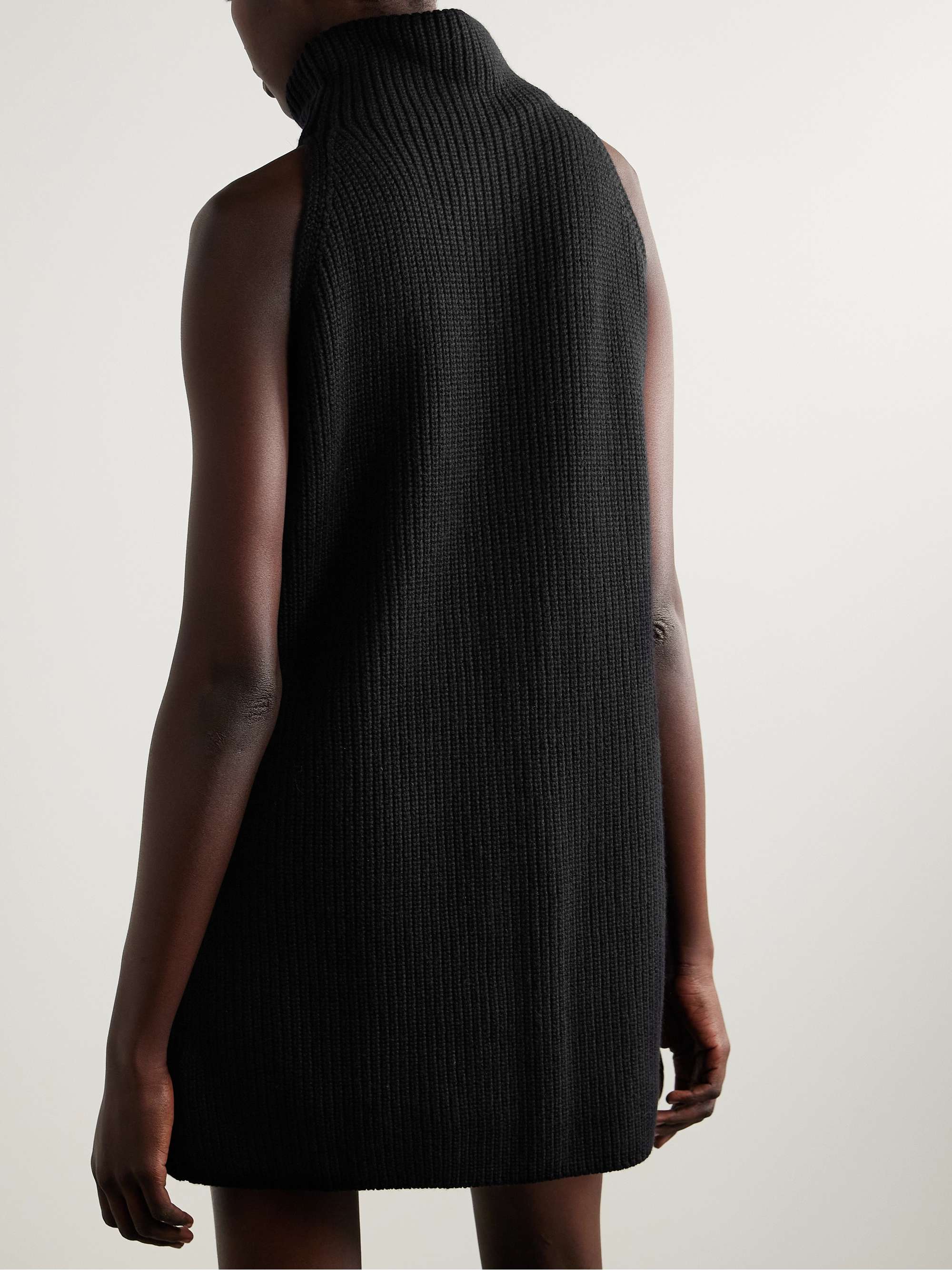 Marine ribbed wool turtleneck mini dress view