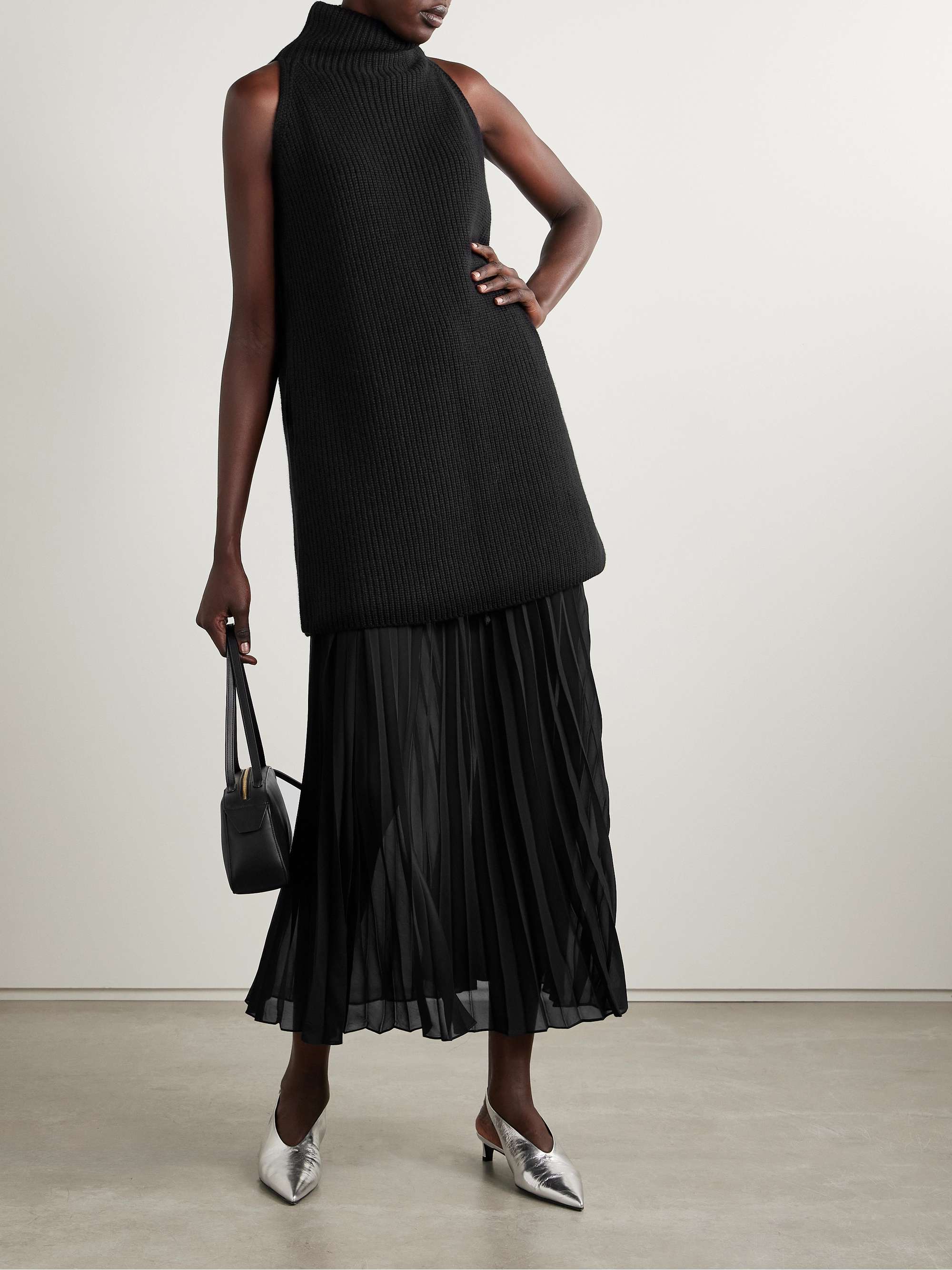 Marine ribbed wool turtleneck mini dress view