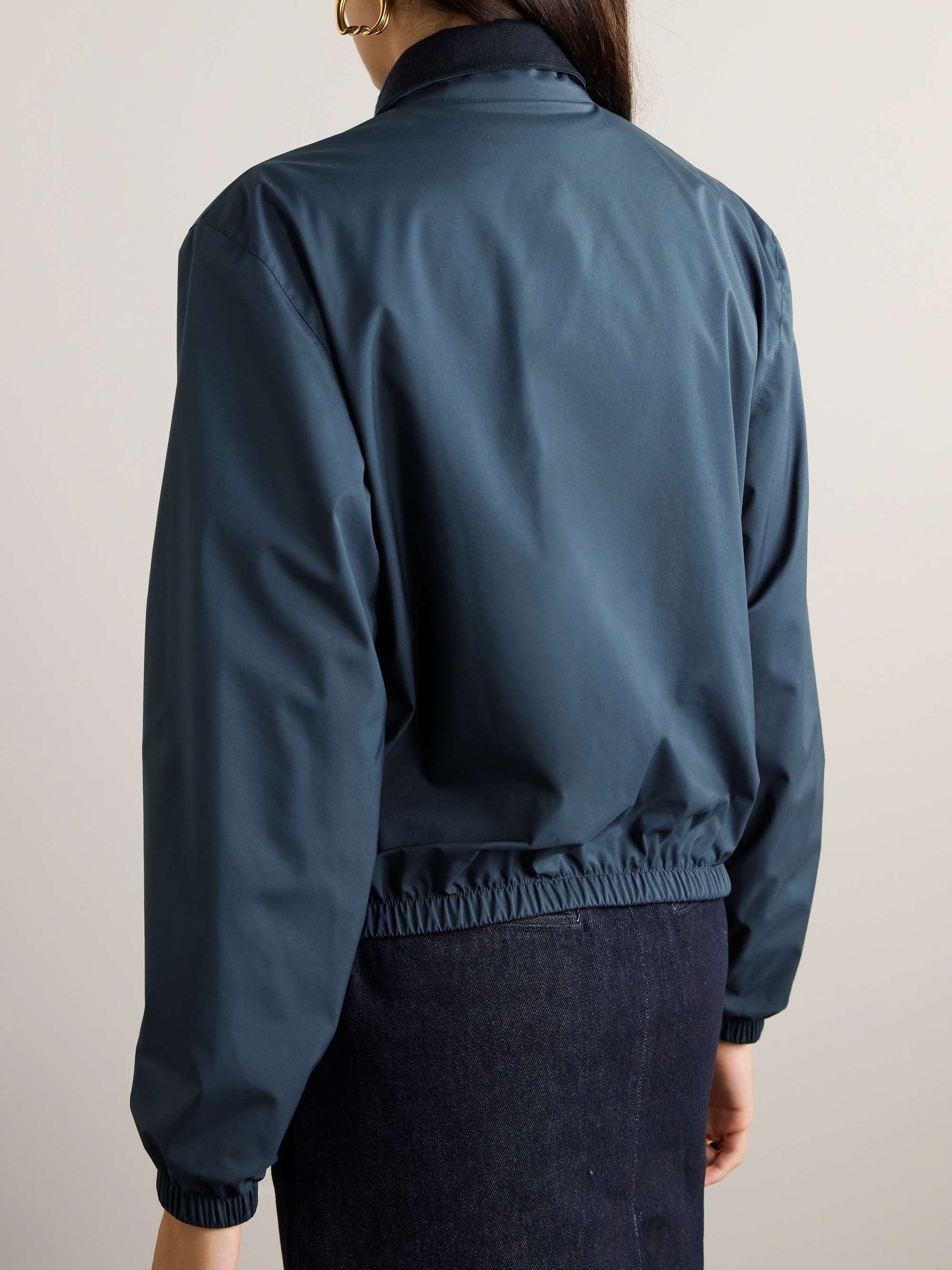 Reversible shell and cashmere bomber jacket view