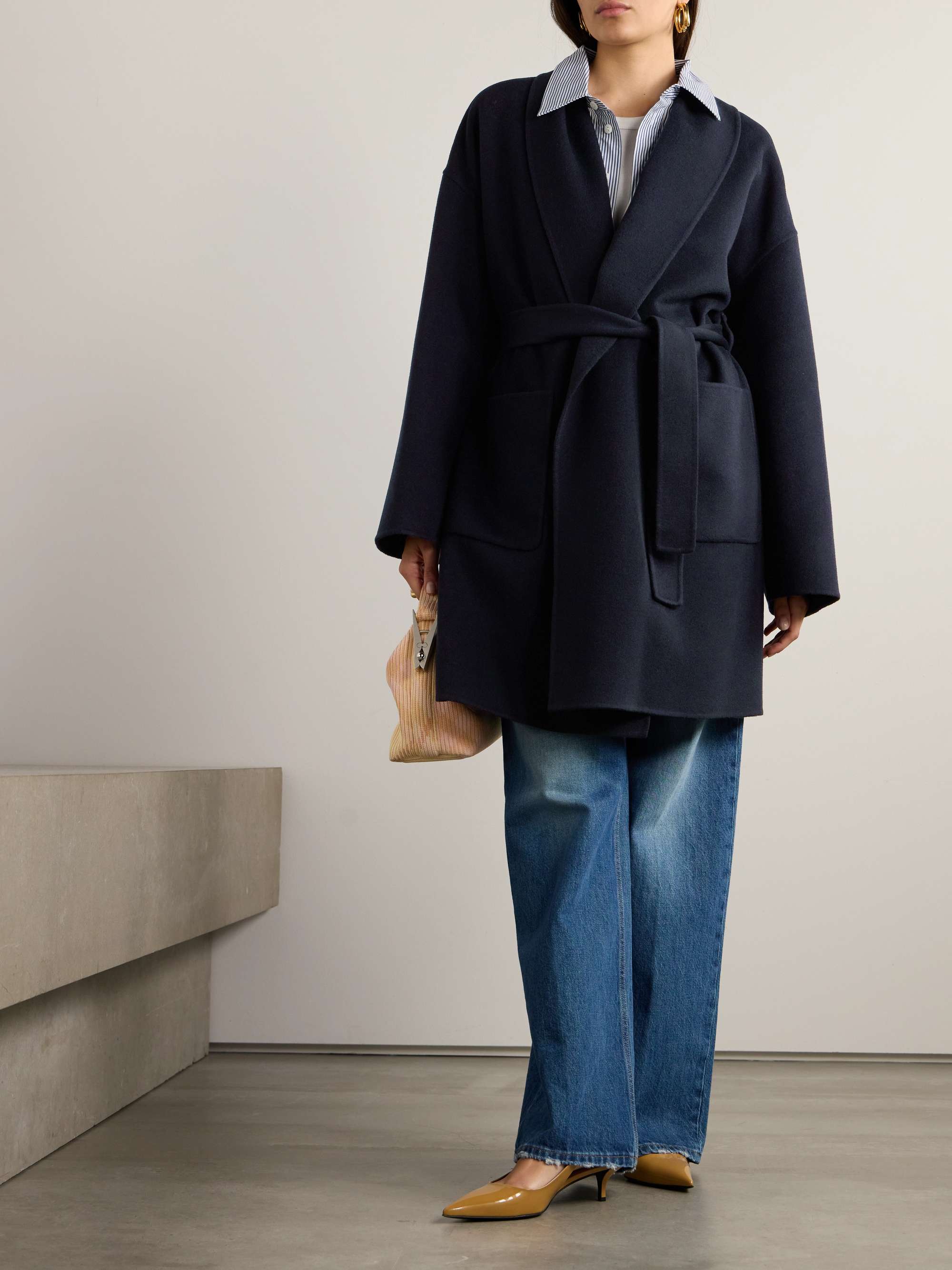 Jed belted cashmere coat view