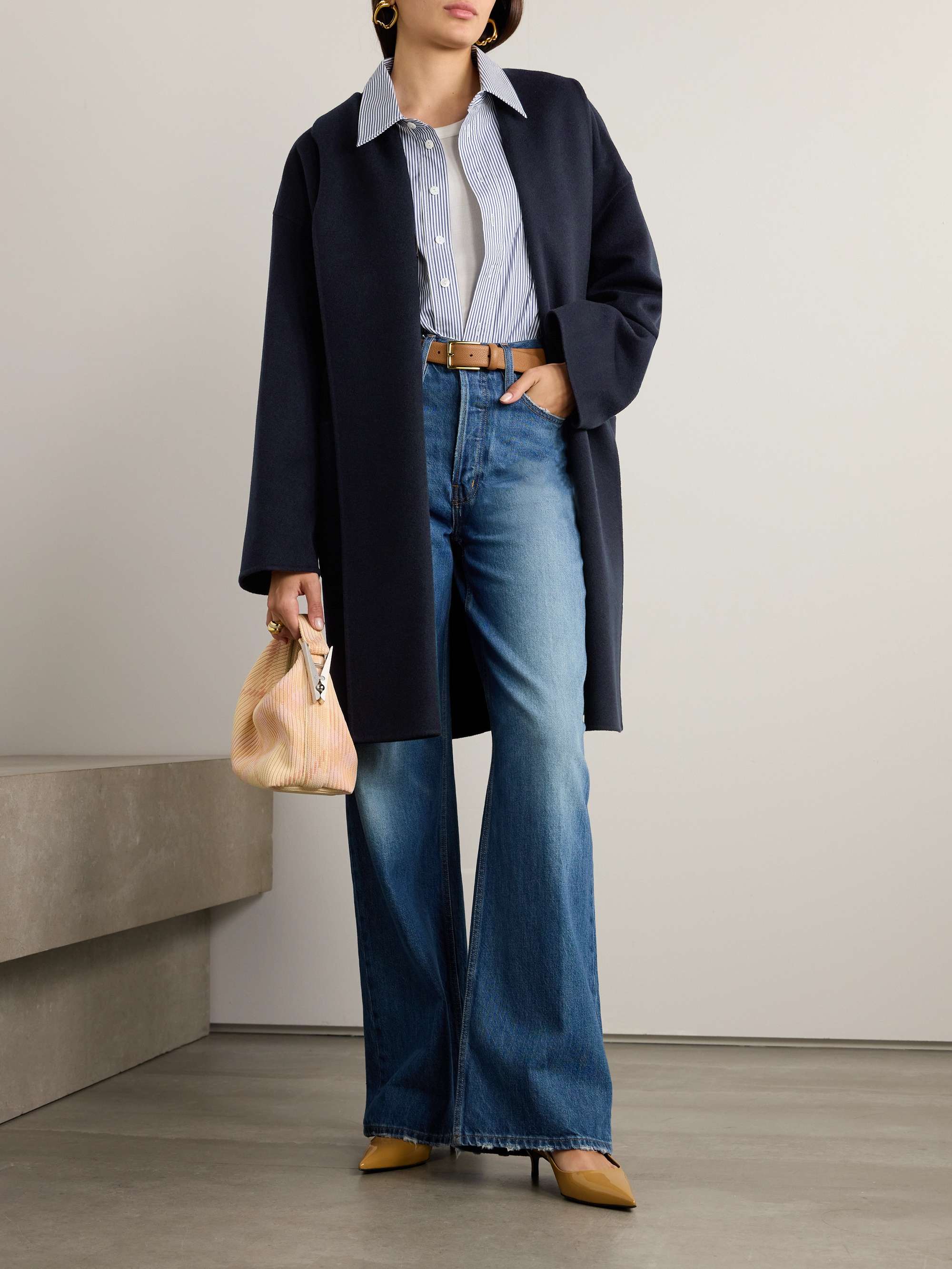 Jed belted cashmere coat view