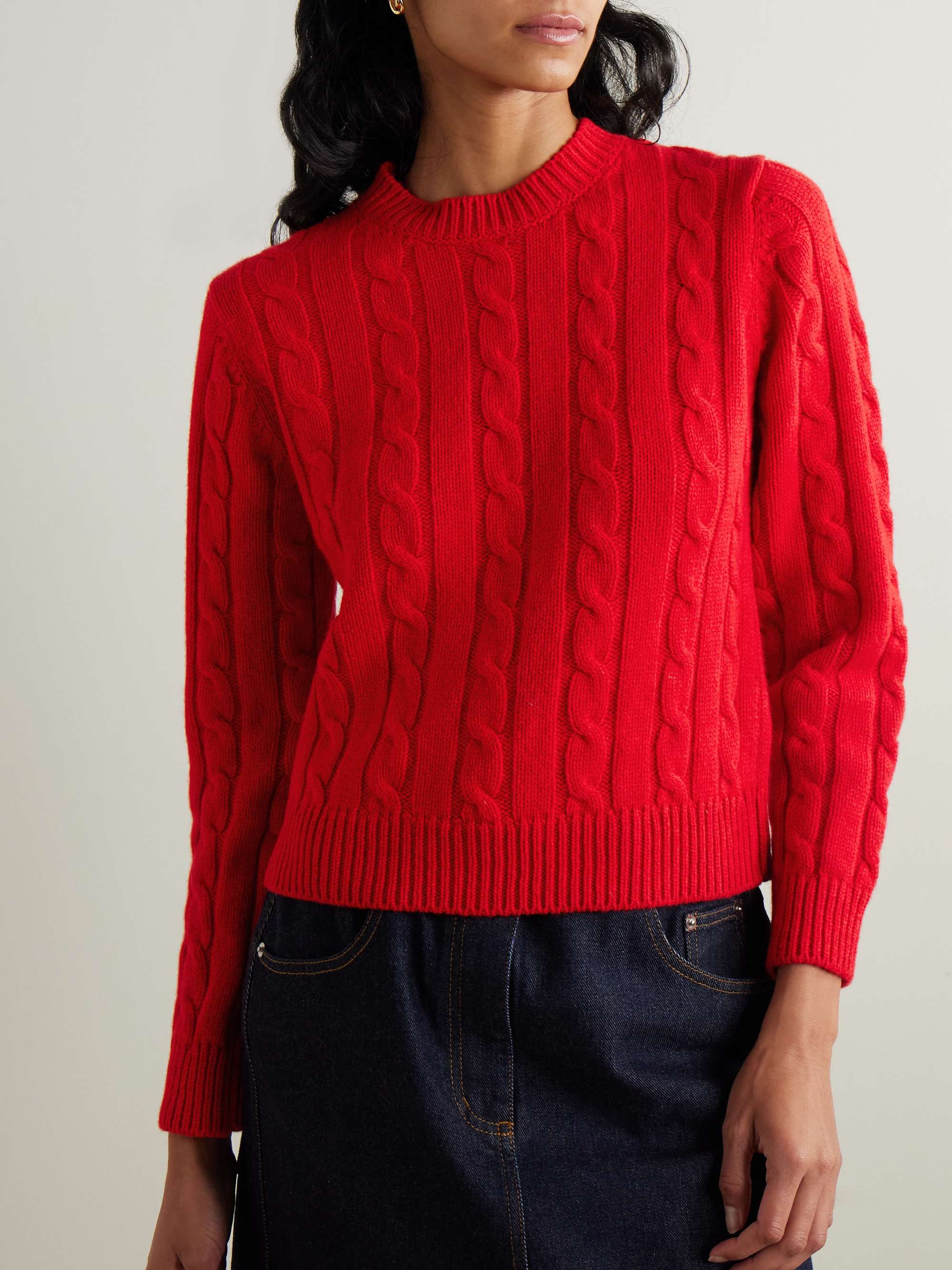 Cable-knit wool sweater view