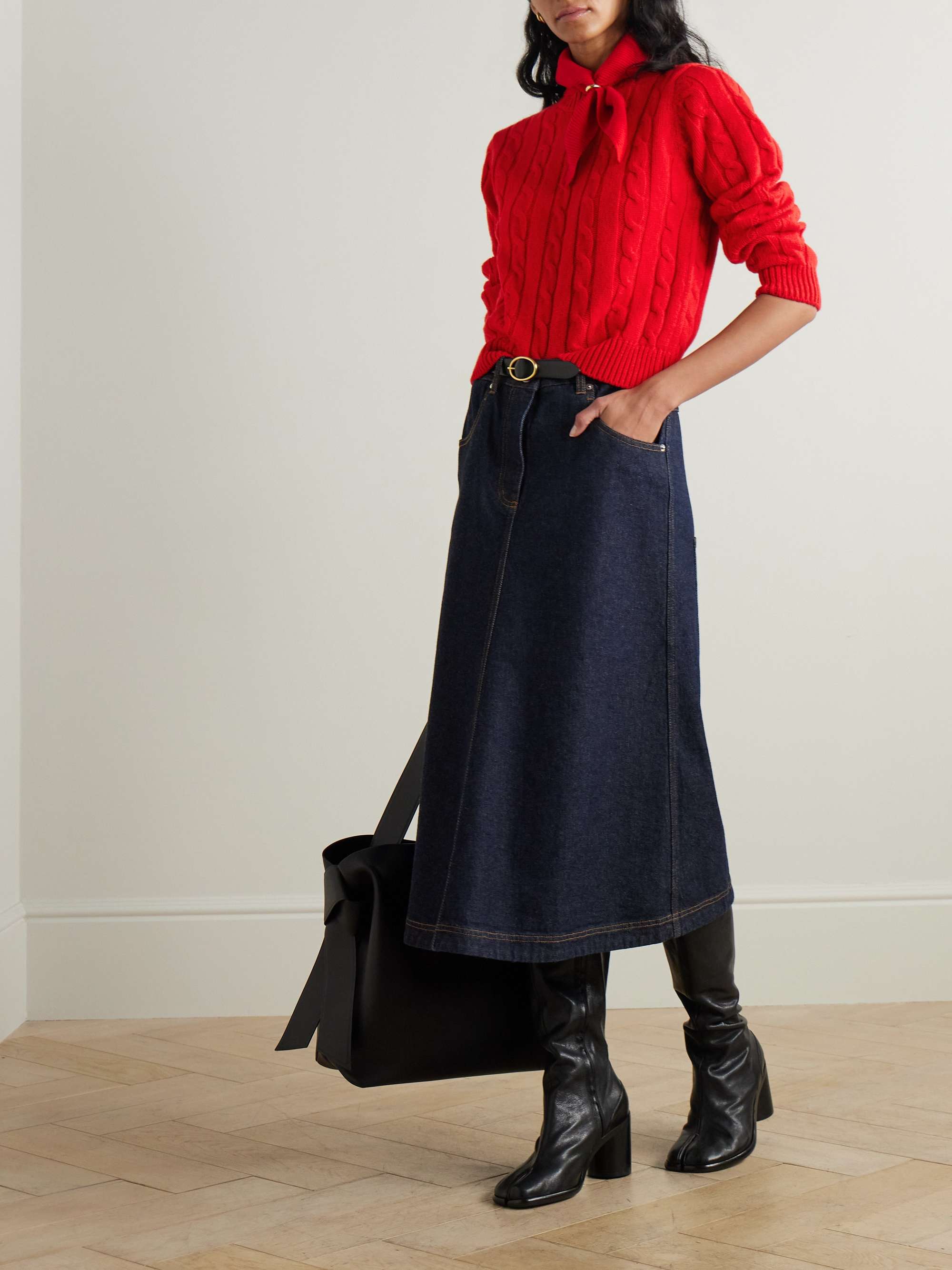 Cable-knit wool sweater view