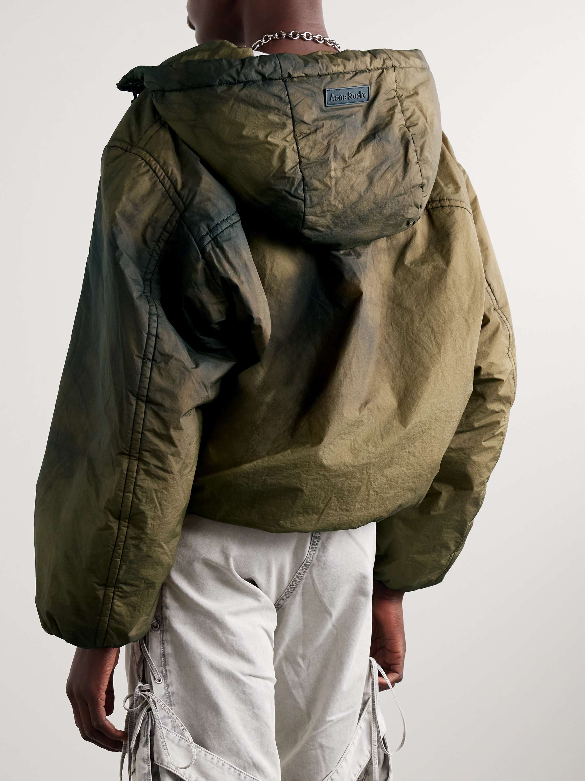 Tie-dyed shell hooded jacket view