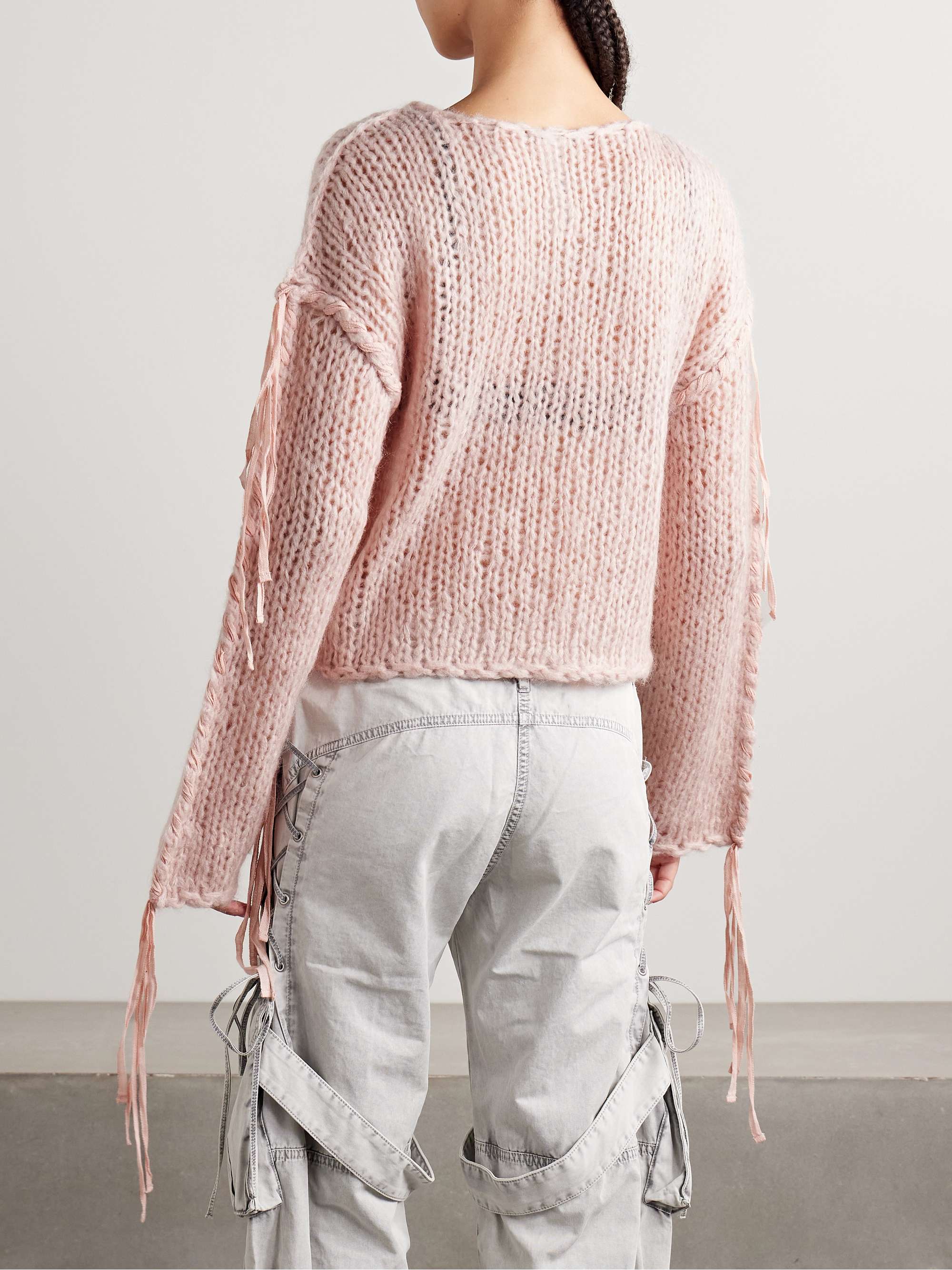 Cropped whipstitched knitted sweater view