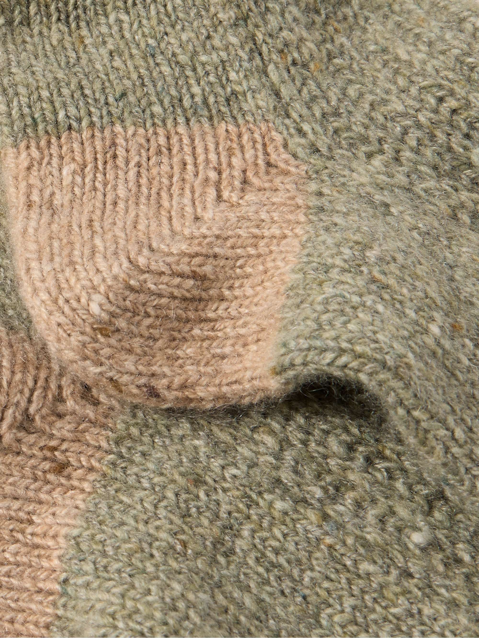 Ribbed two-tone cashmere-blend socks view