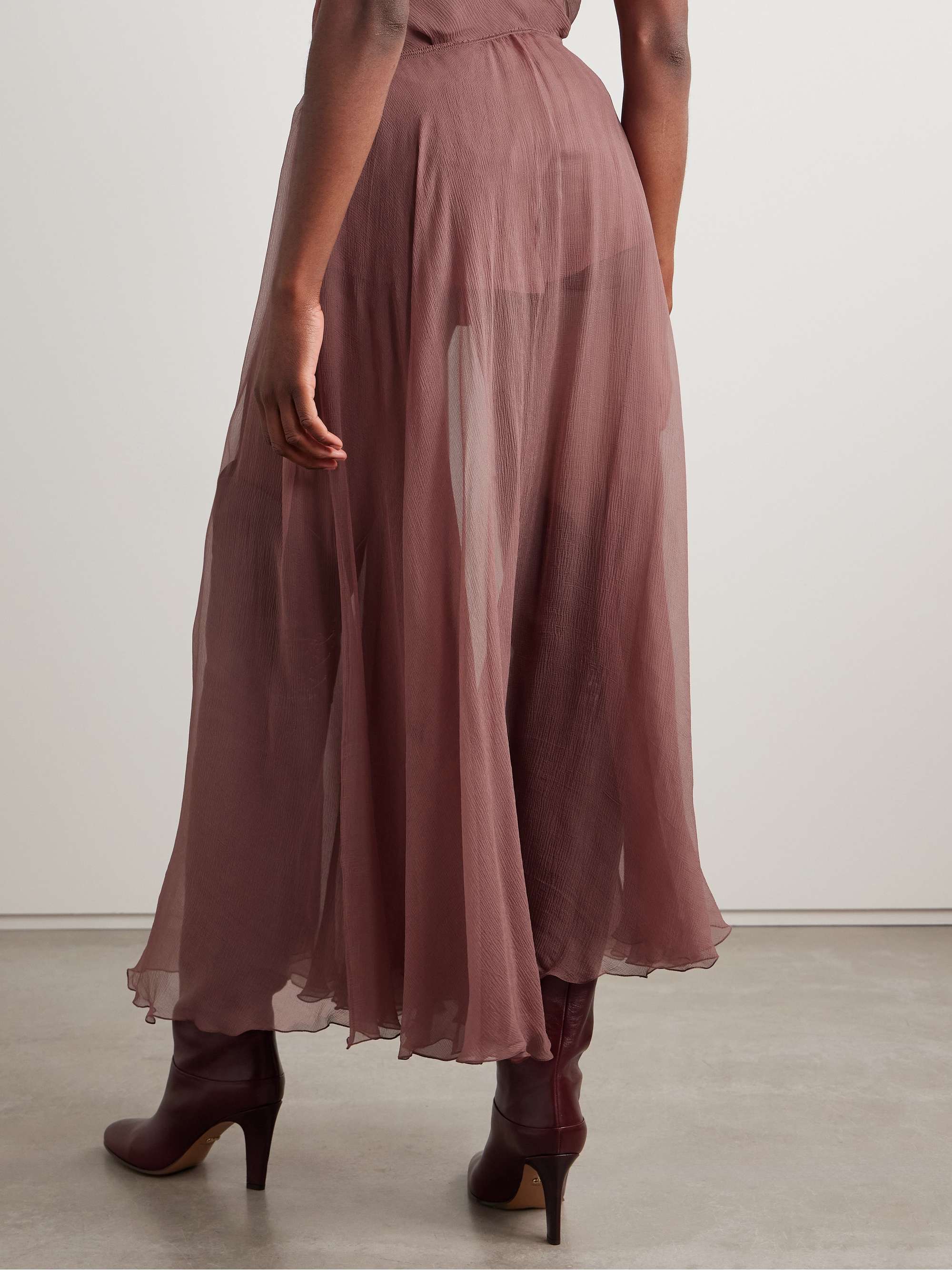 Silk-crepon midi skirt view