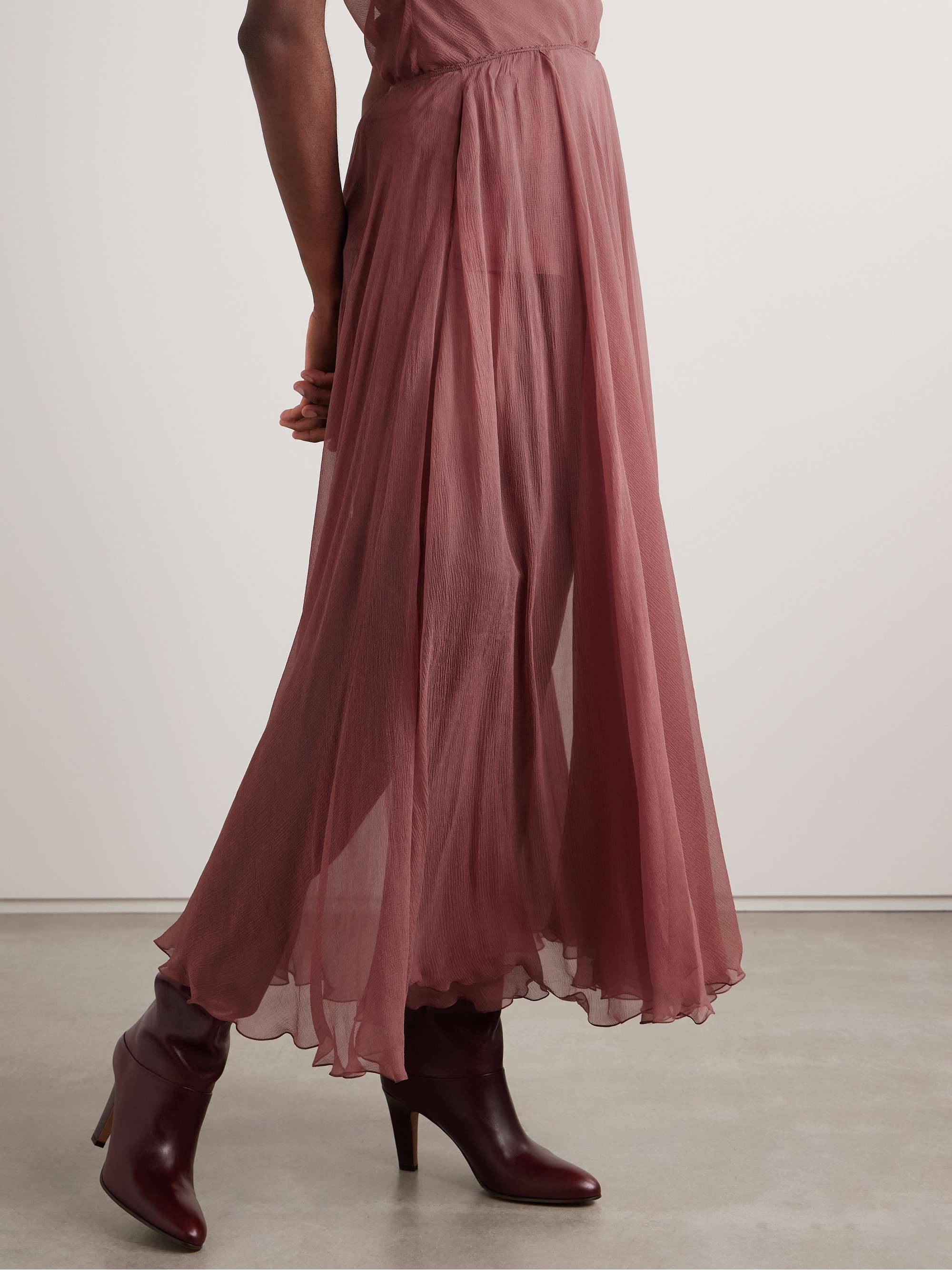 Silk-crepon midi skirt view