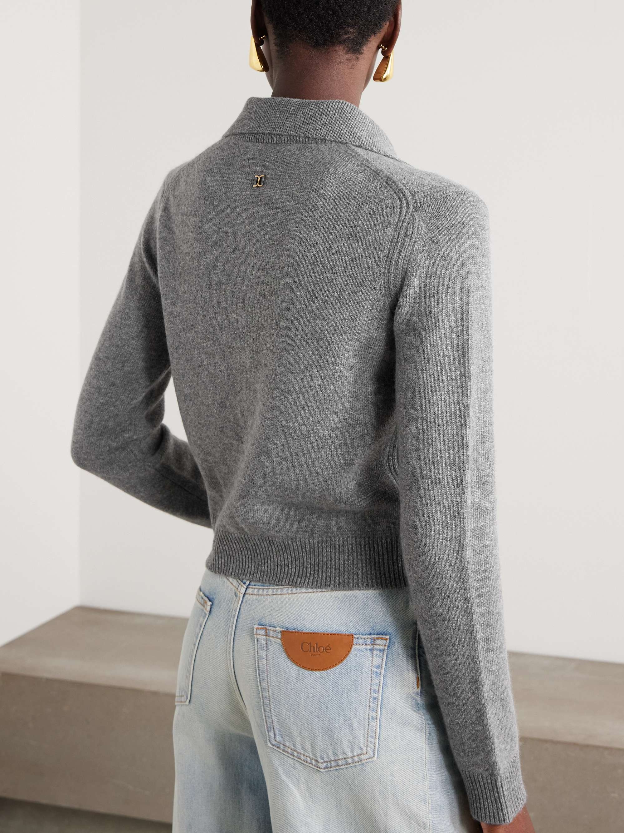 Embellished wool and cashmere-blend polo sweater view