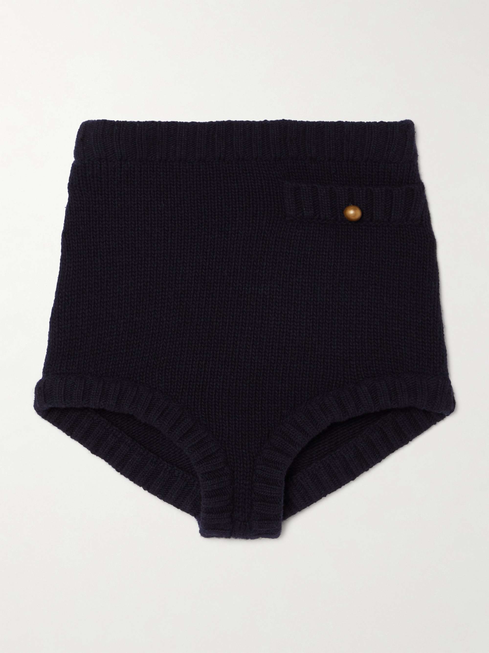 Knitted wool and cashmere-blend shorts view