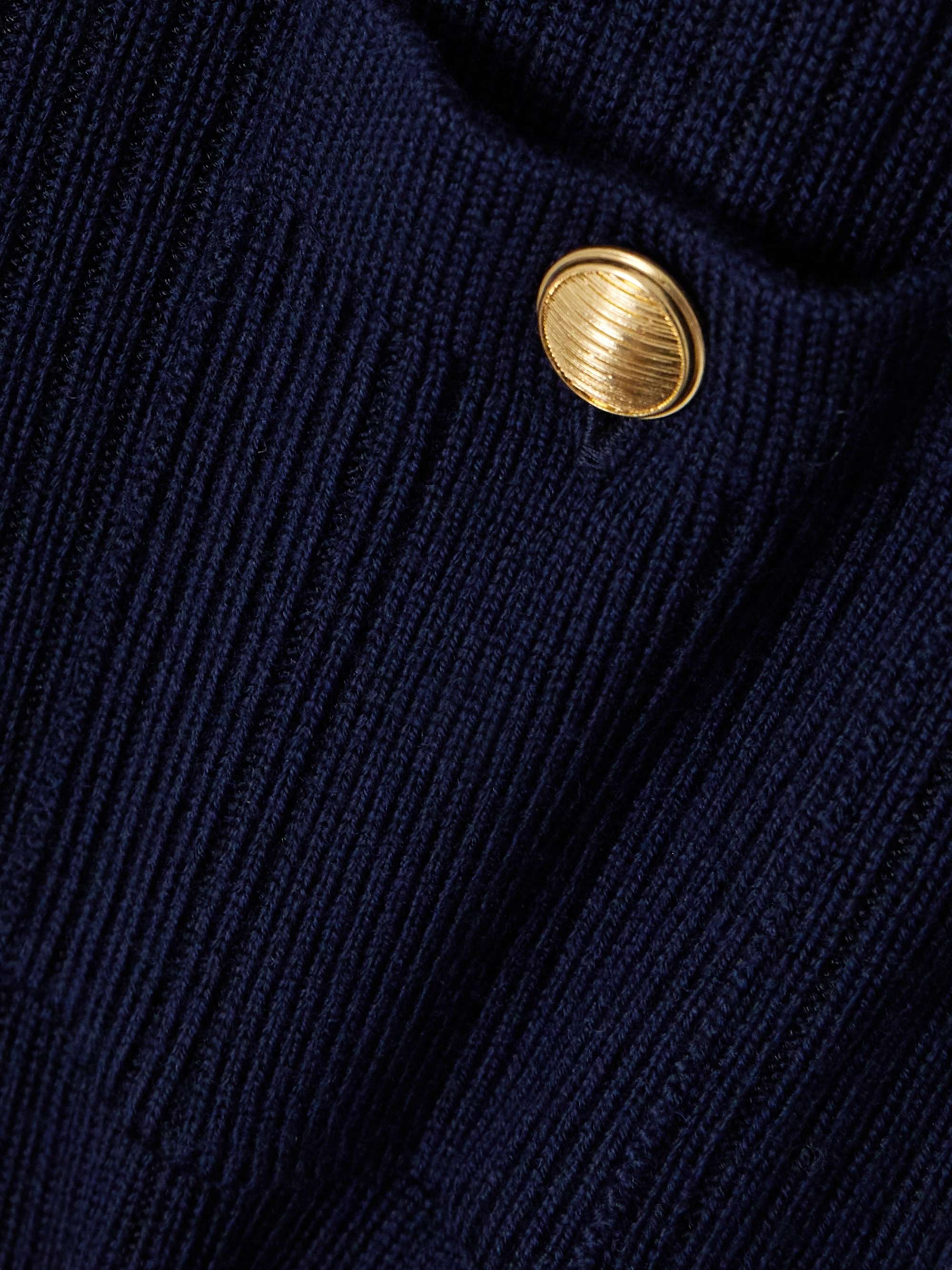 Belted ribbed wool-blend mini dress view