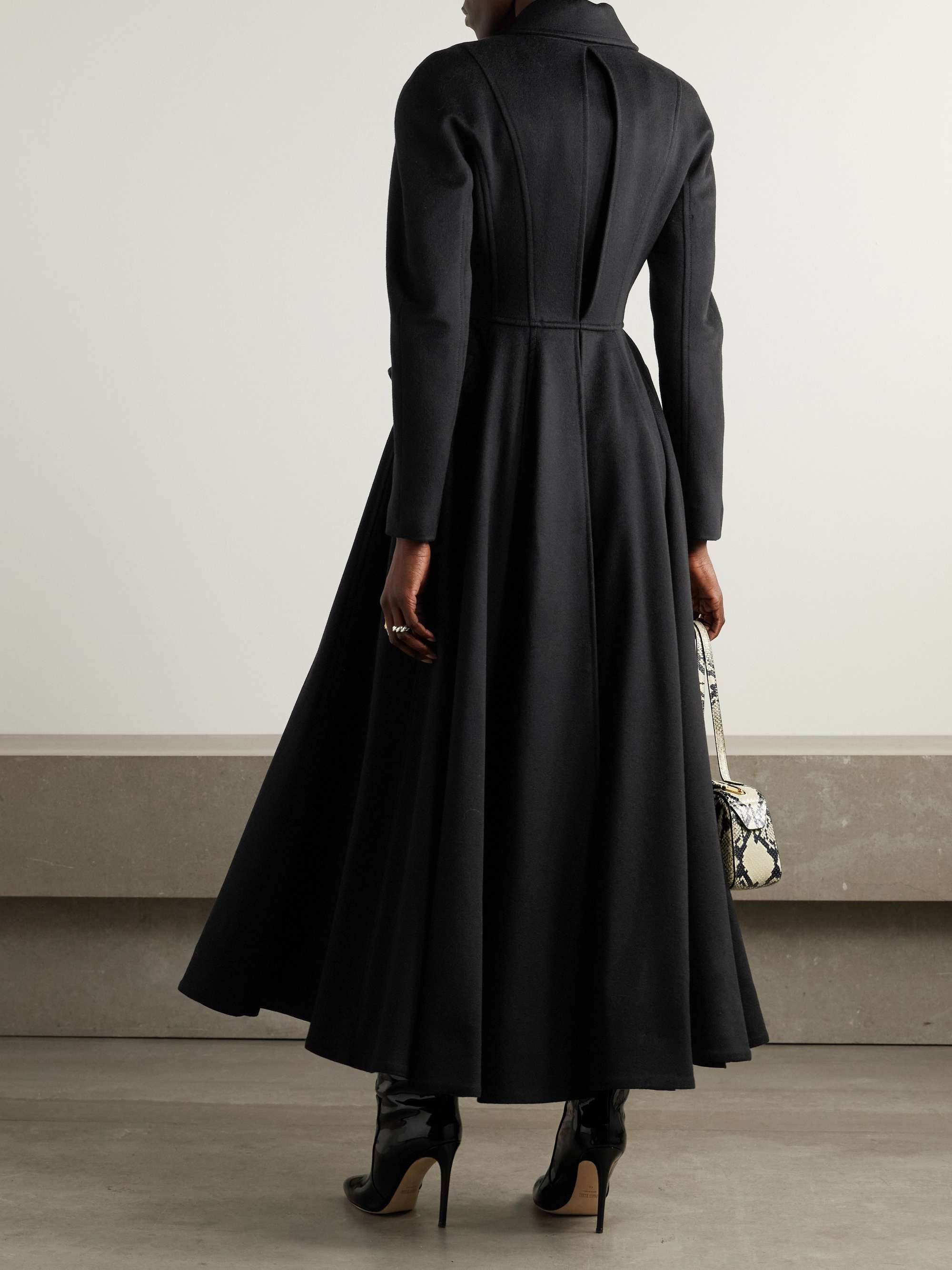 Etienne double-breasted pleated wool and cashmere-blend coat view
