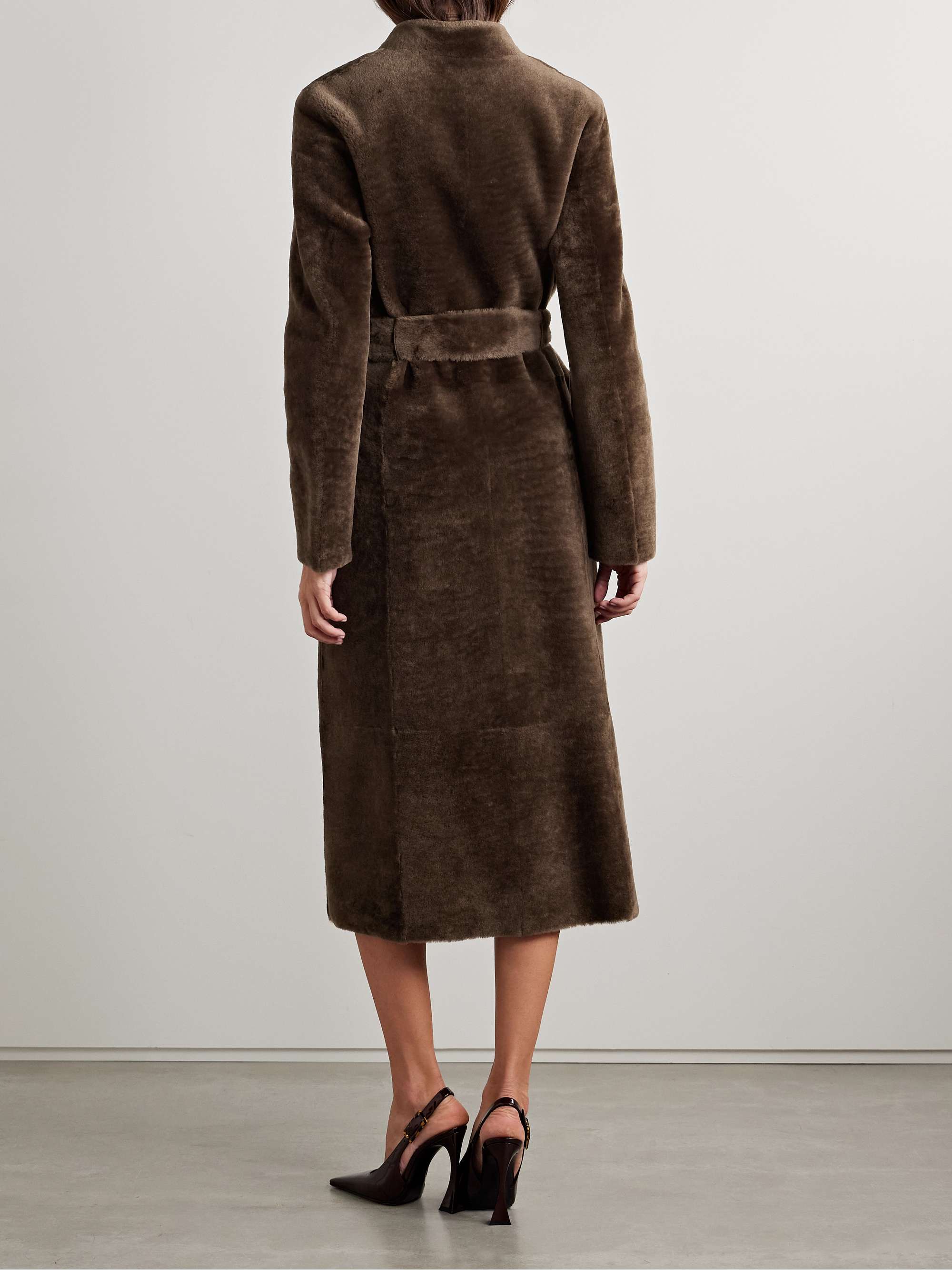 Henning belted shearling coat view