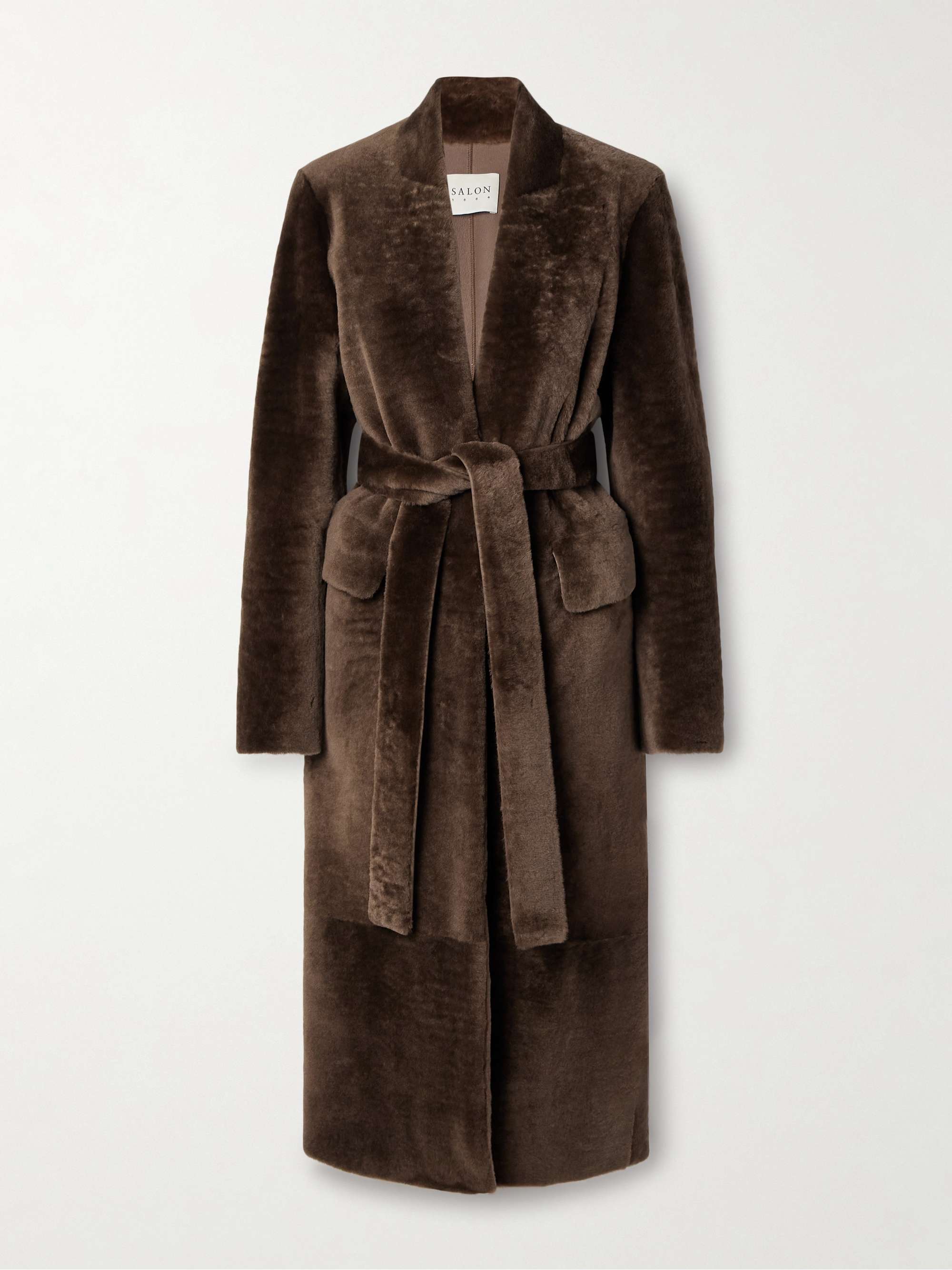 Henning belted shearling coat view