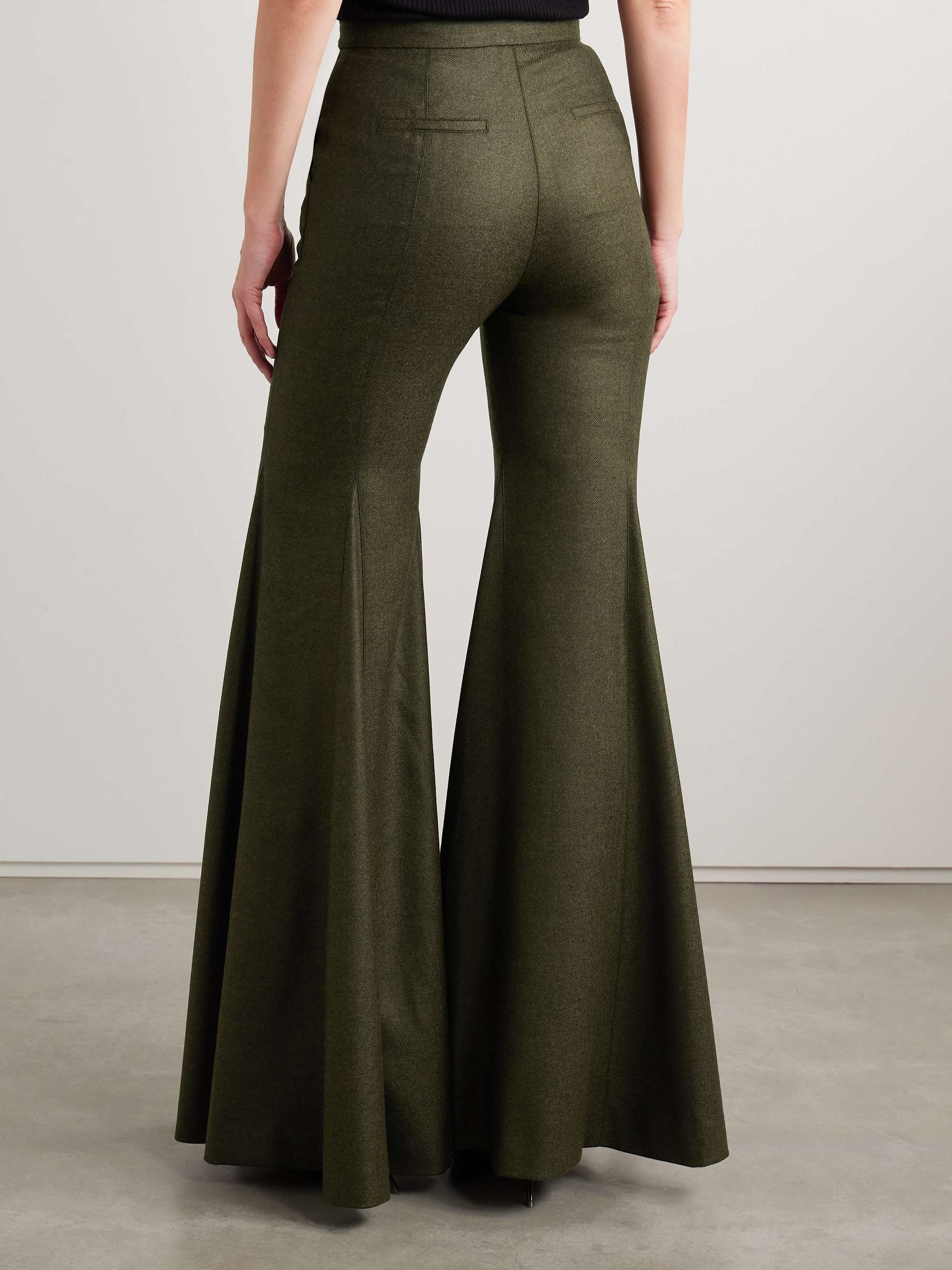 Leon wool and cashmere-blend twill flared pants view