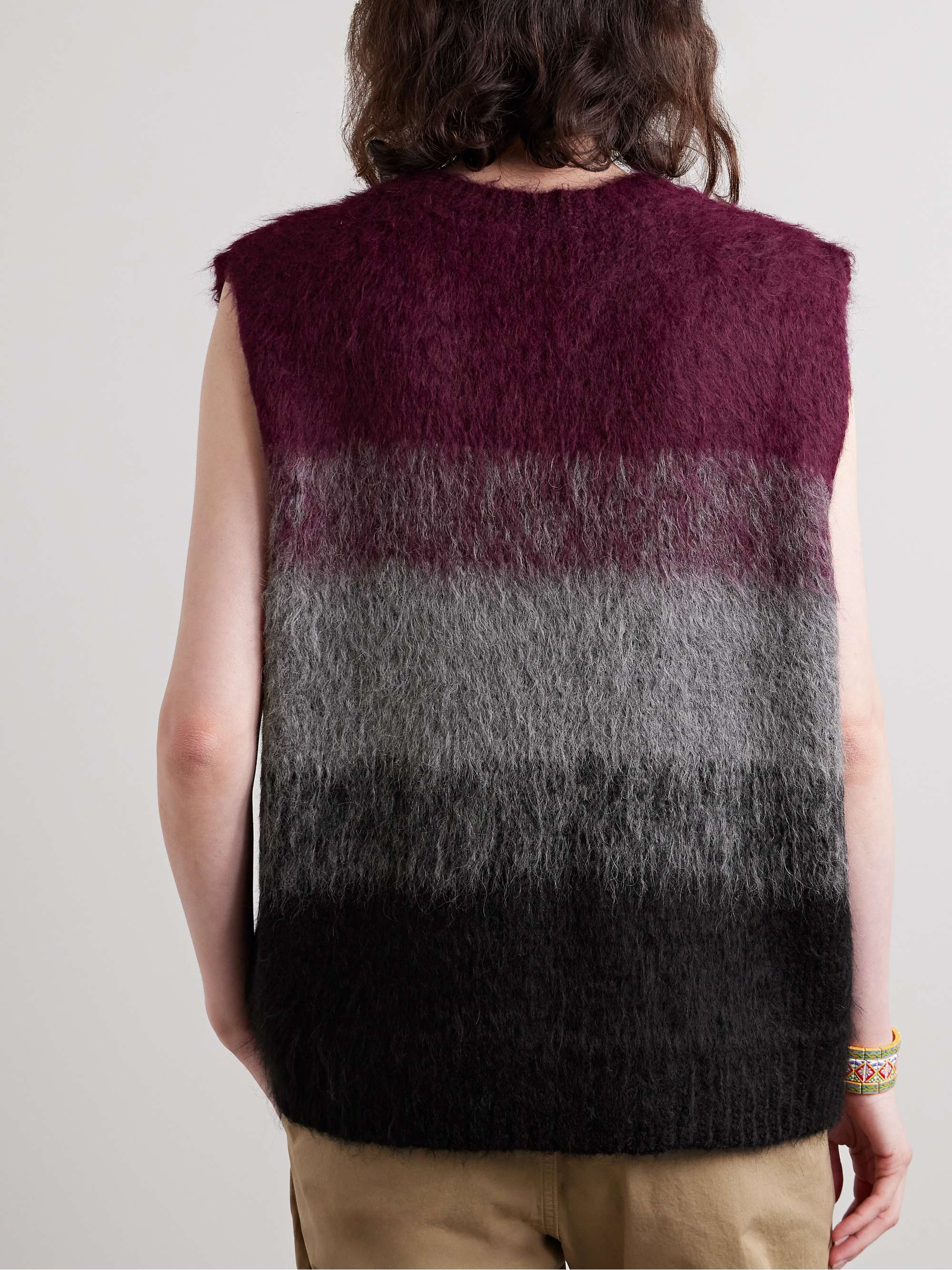 Thistle ombré brushed alpaca-blend vest view