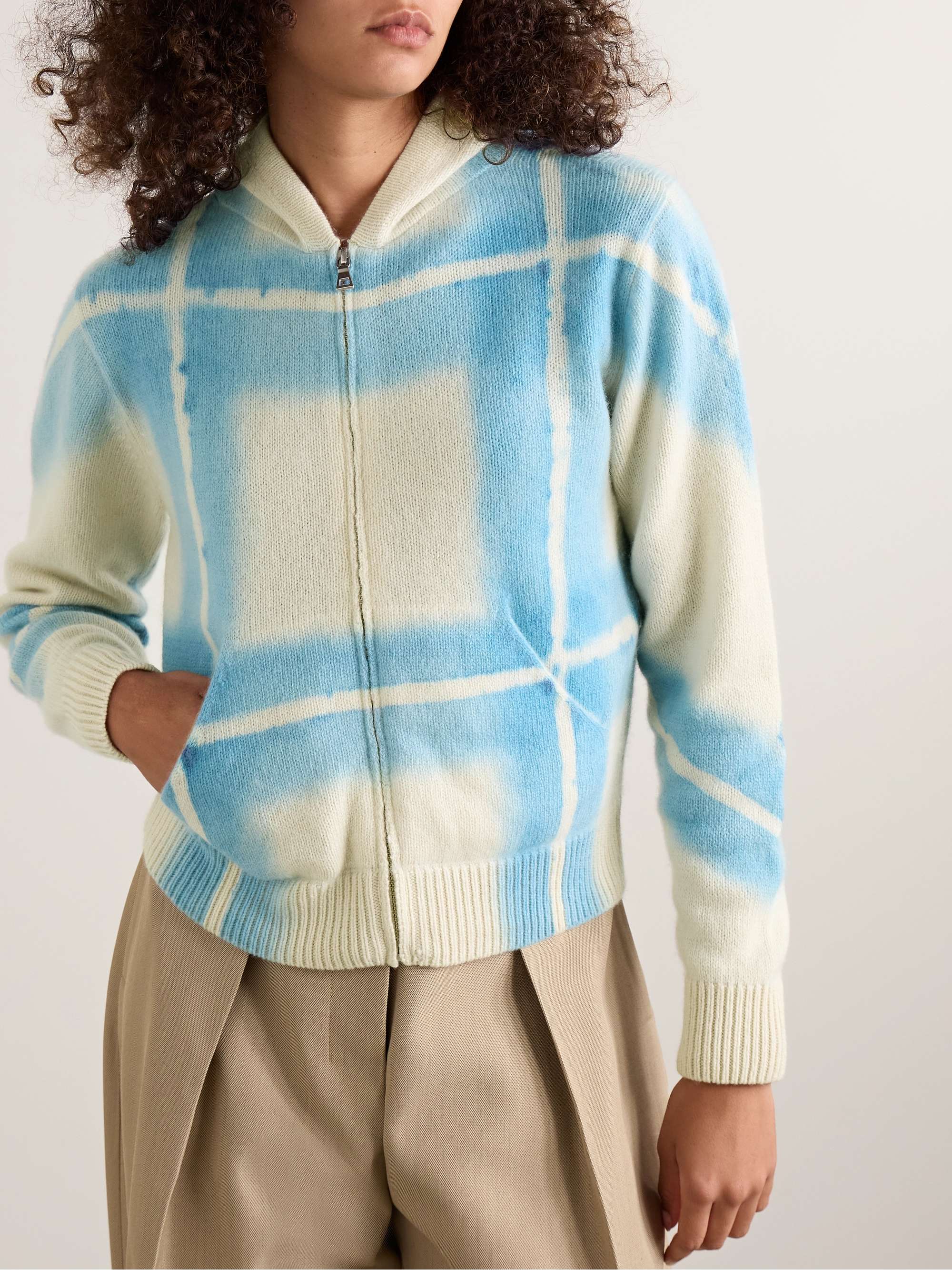 Tie-dyed cashmere hoodie view