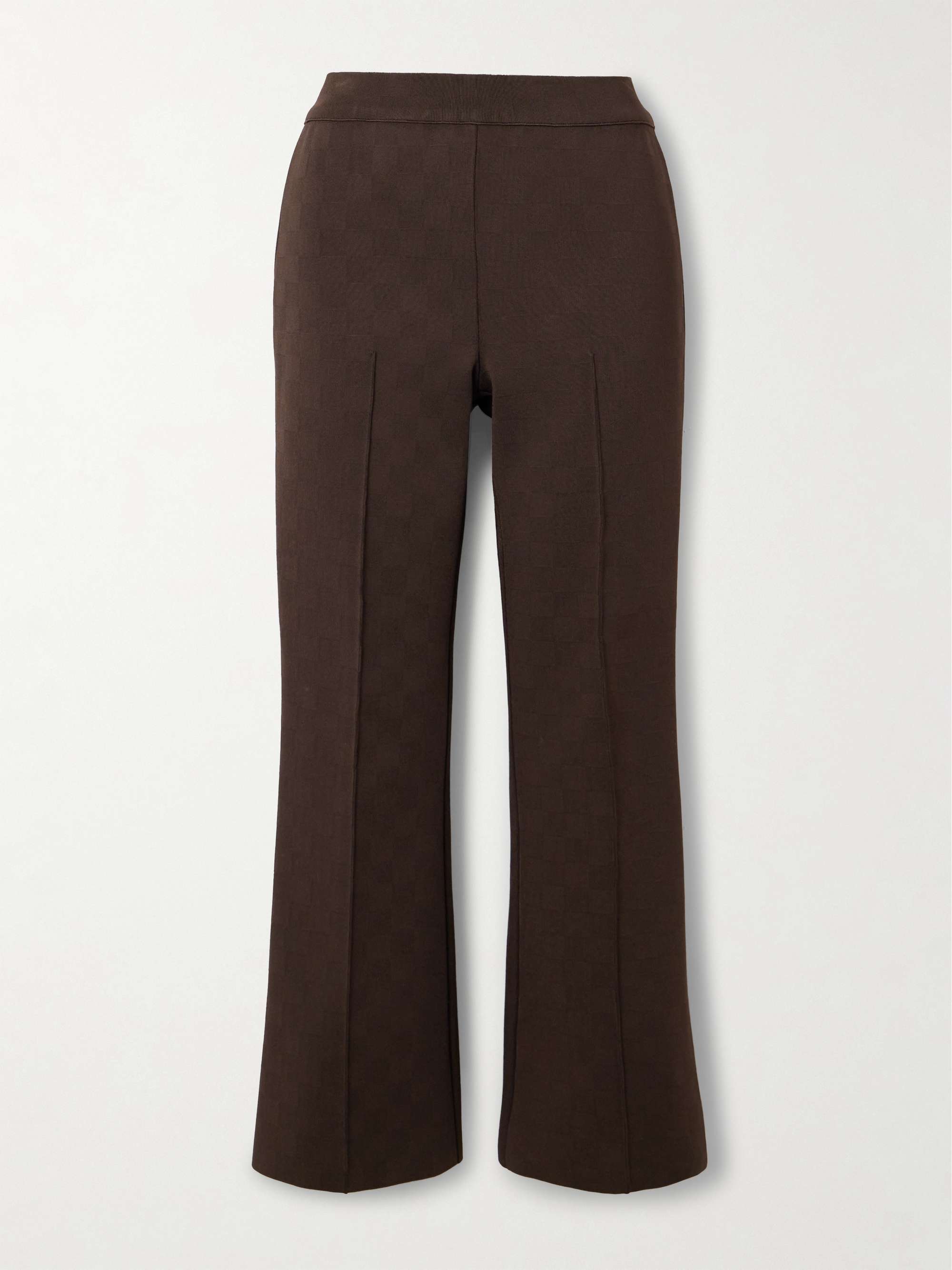 NSFW checked jacquard-knit flared pants view